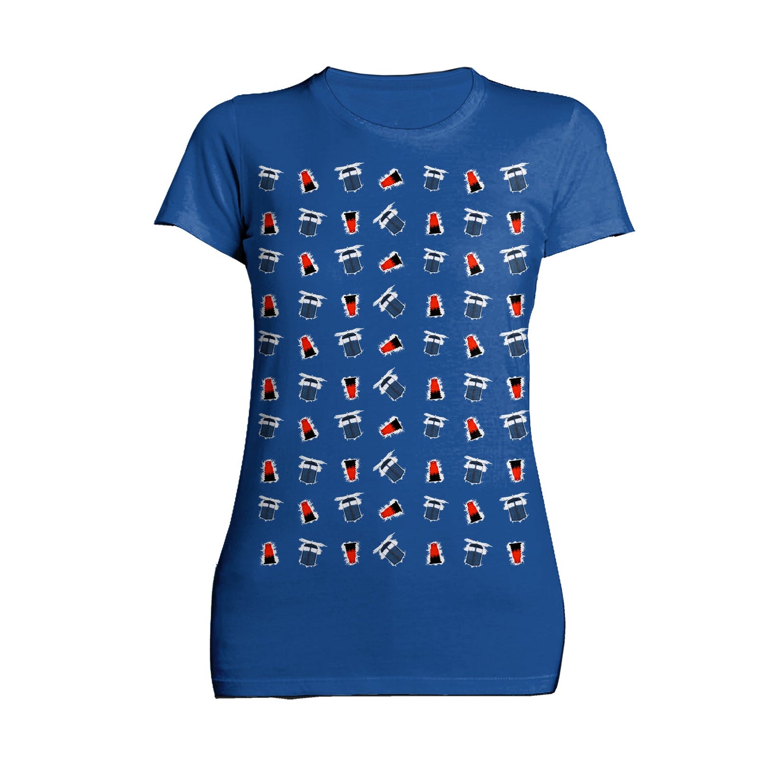 Doctor Who Pattern Tardis Dalek Official Women's T-shirt