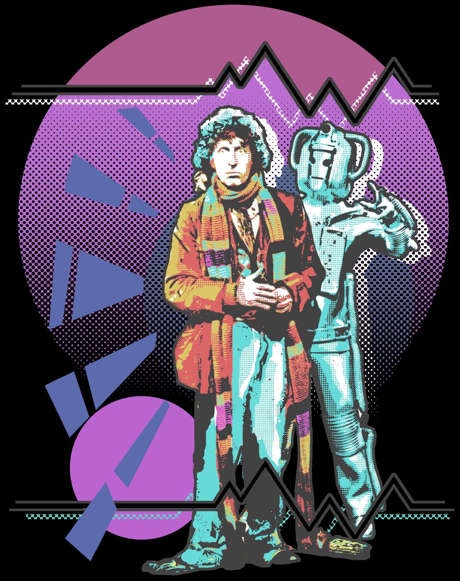 Doctor Who Pop Art 4th Doctor Baker Official Men's T-shirt