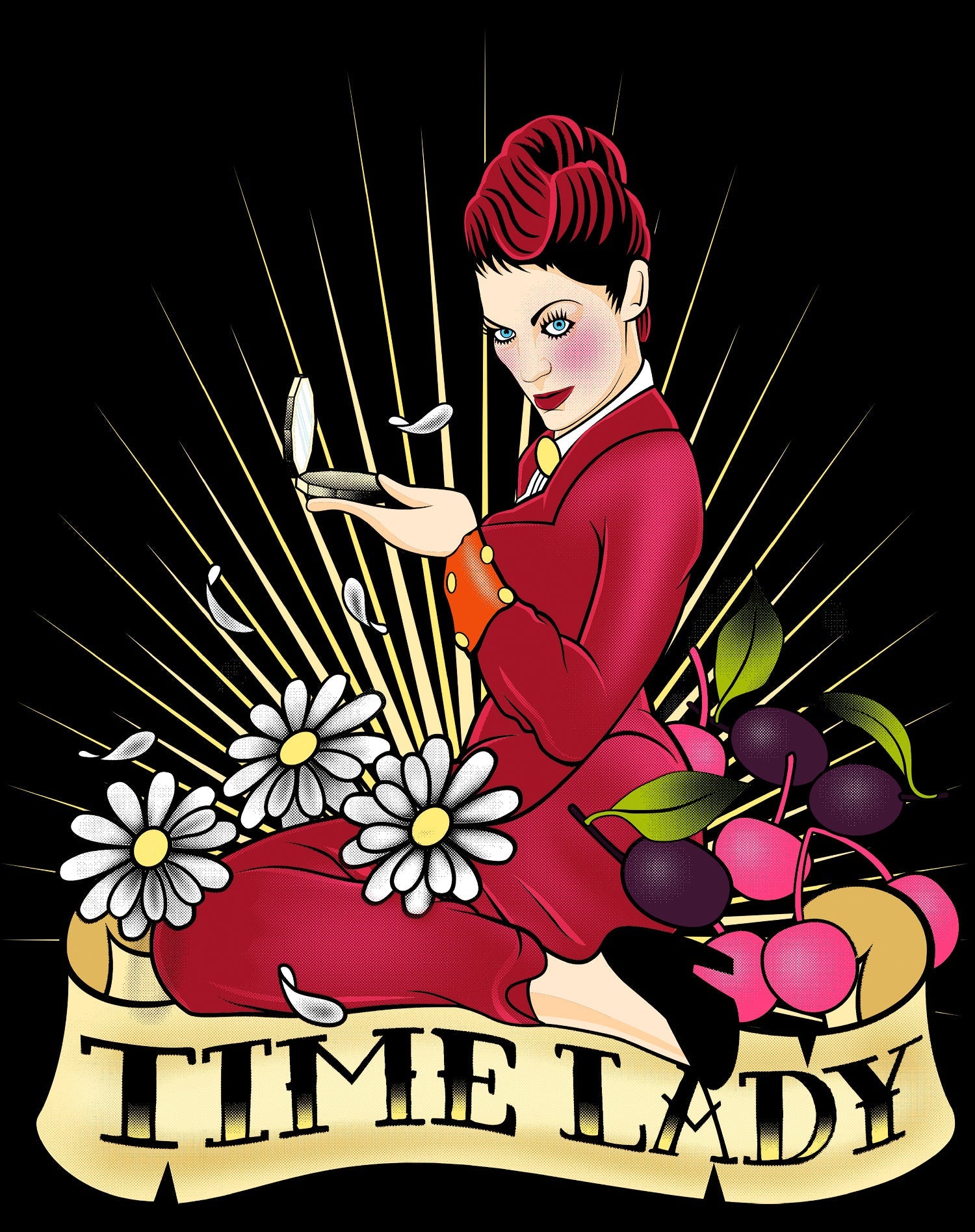 Doctor Who Rockabilly Missy Time Lady Official Men's T-shirt