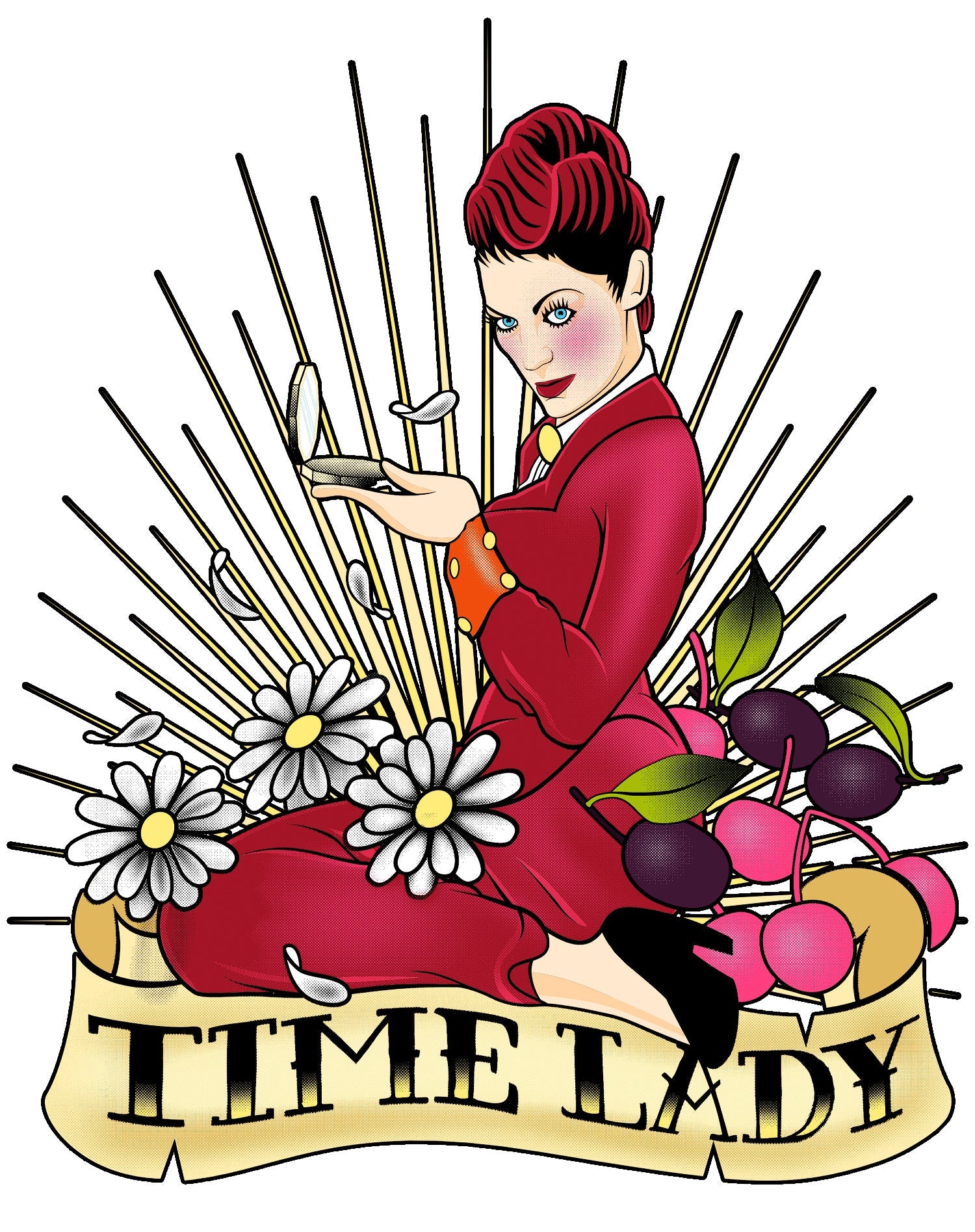 Doctor Who Rockabilly Missy Time Lady Official Men's T-shirt