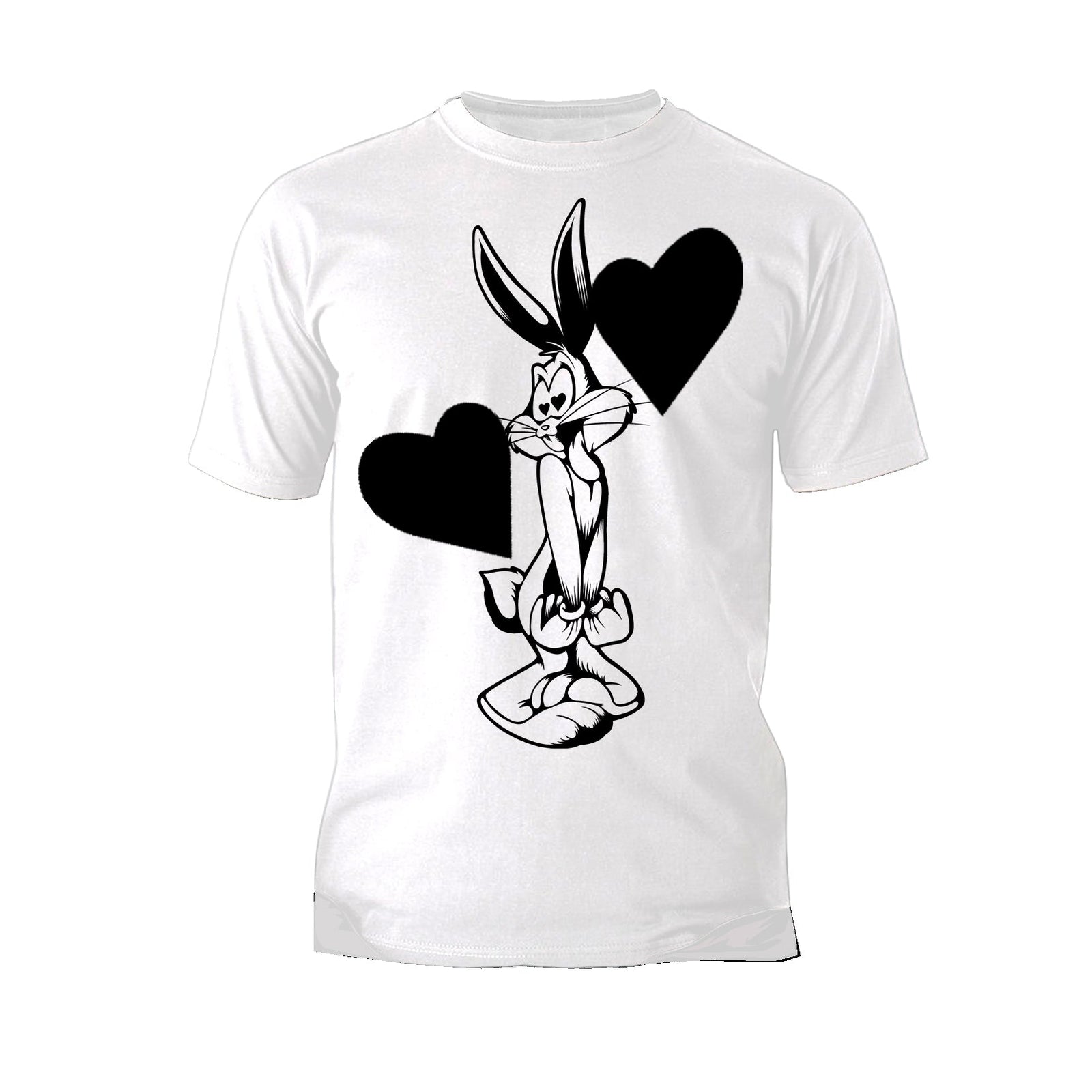 Looney Tunes Bugs Bunny Line Hearts Official Men's T-shirt