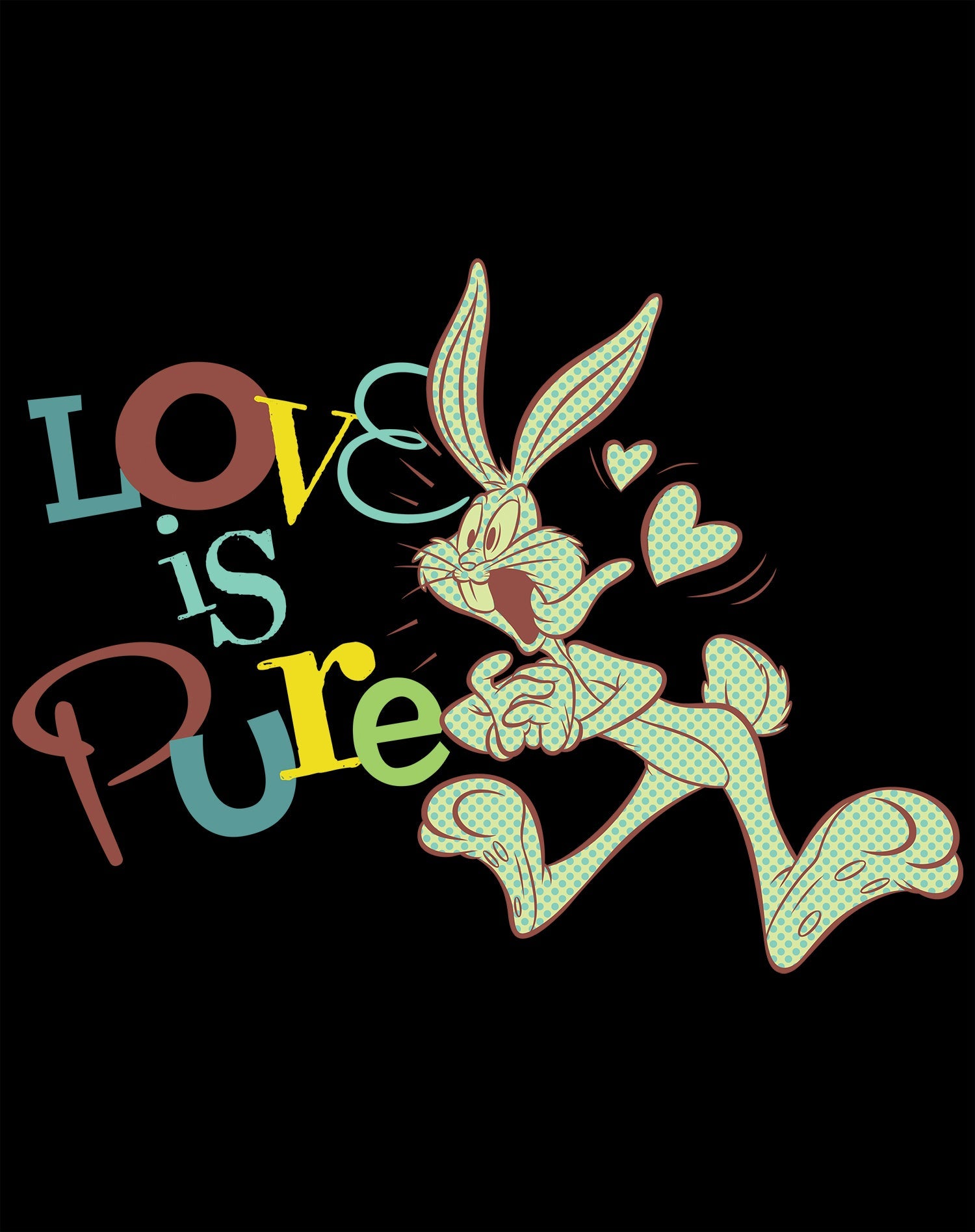 Looney Tunes Bugs Bunny Retro Love Pure Official Men's T-shirt