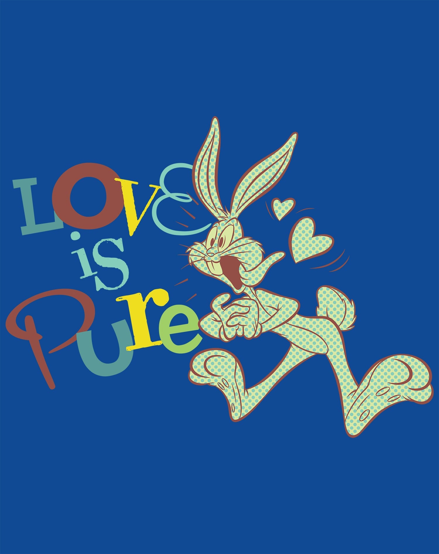 Looney Tunes Bugs Bunny Retro Love Pure Official Men's T-shirt