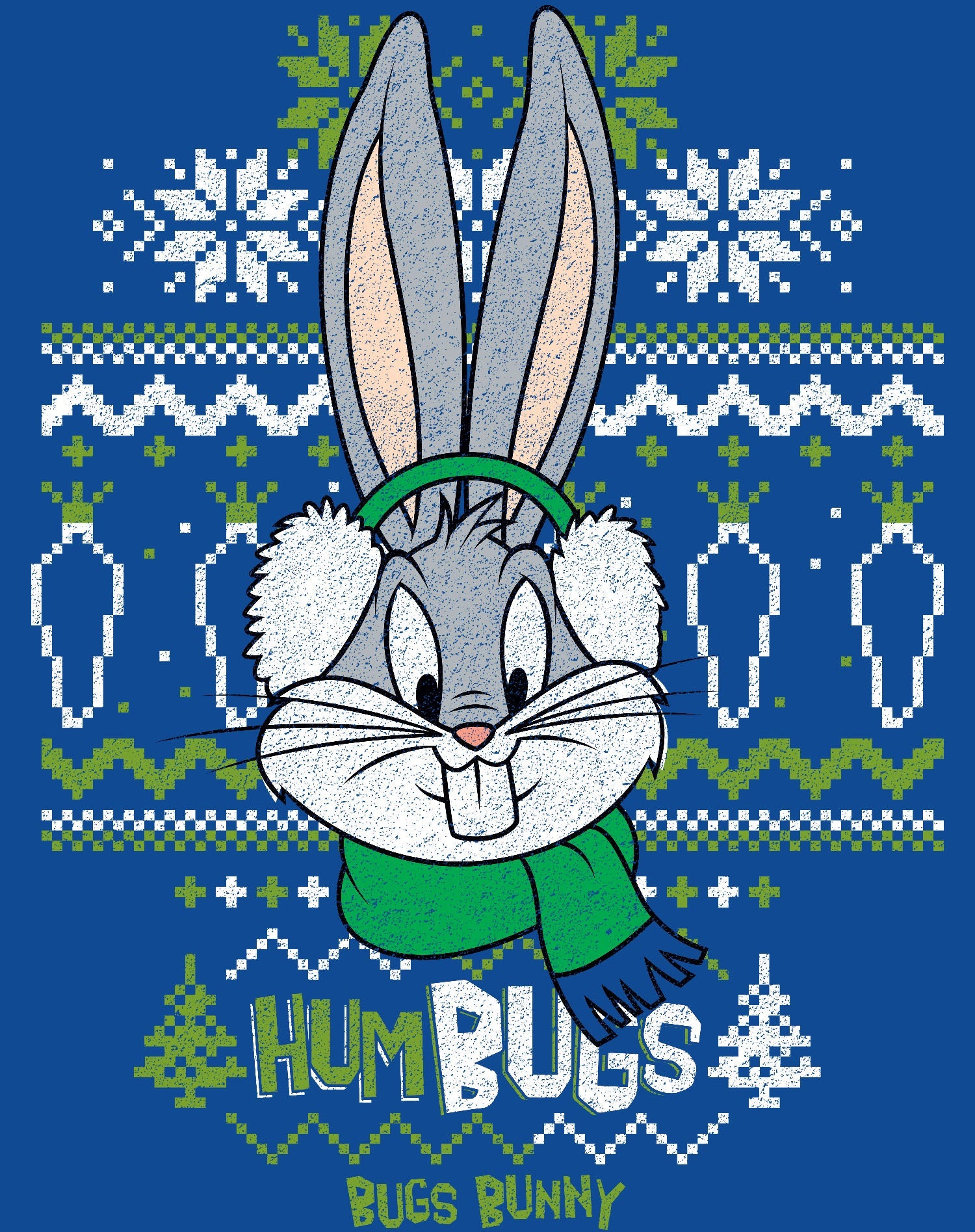 Looney Tunes Bugs Bunny Xmas HumBugs Official Men's T-Shirt