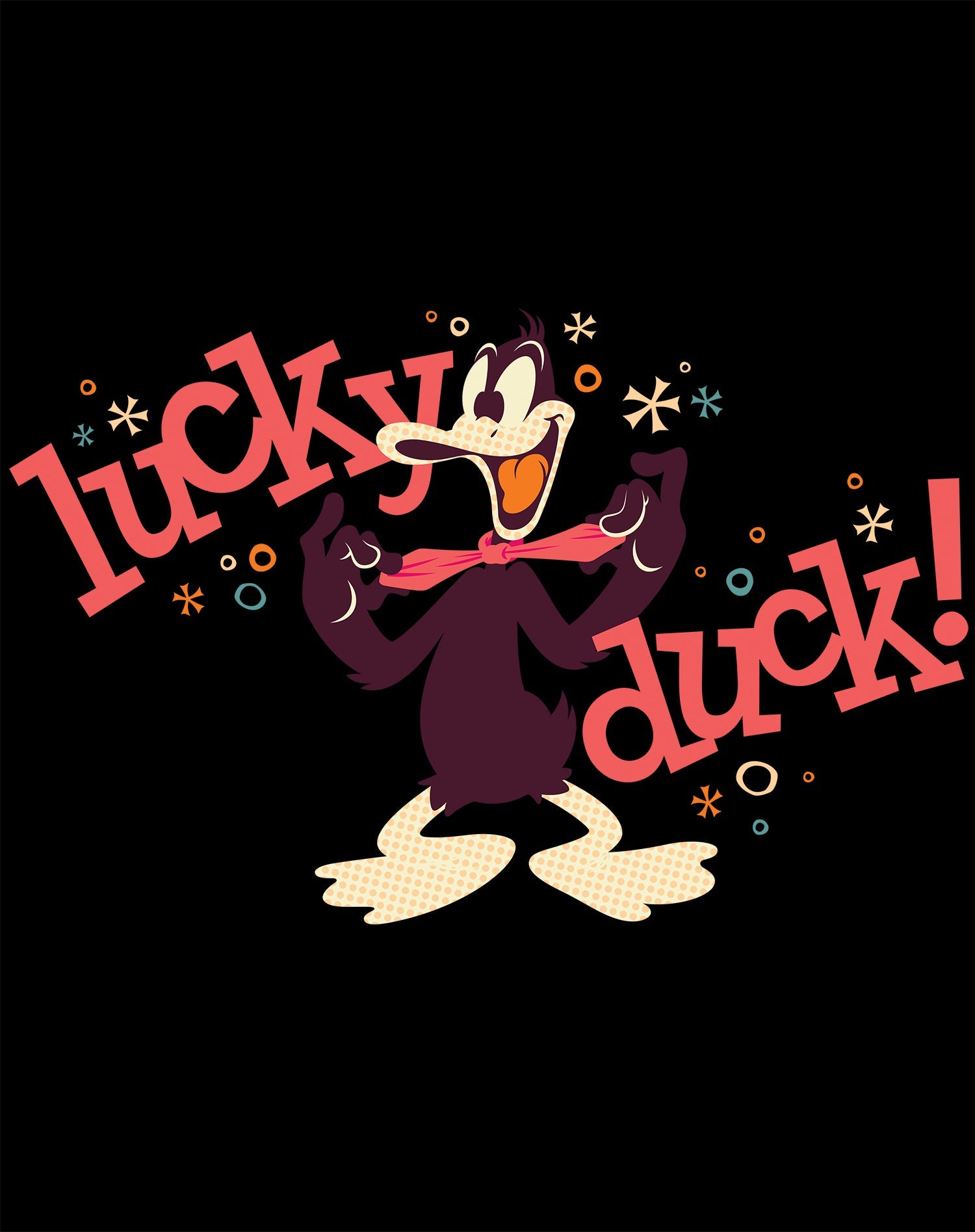 Looney Tunes Daffy Duck Retro Lucky Official Men's T-shirt