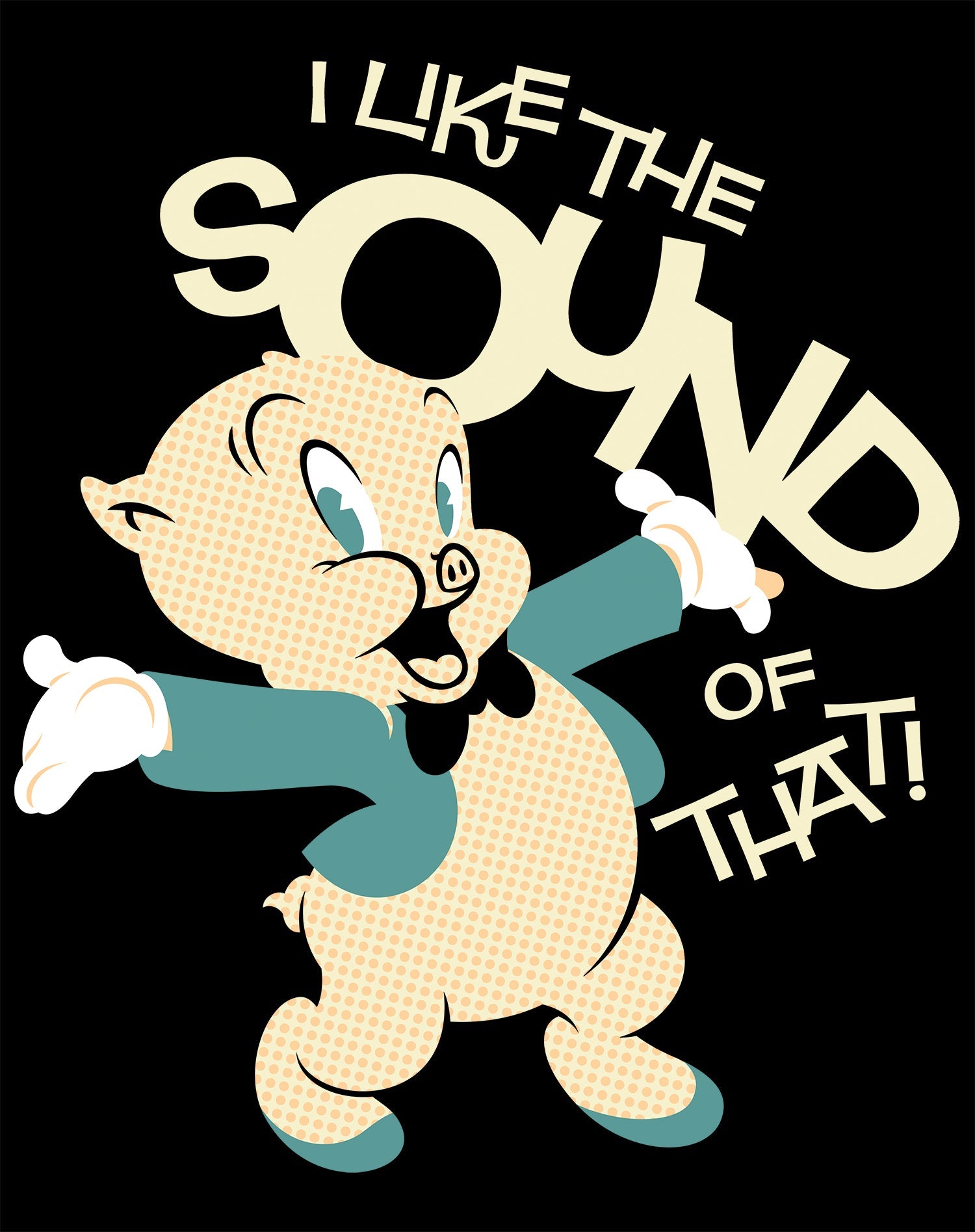 Looney Tunes Porky Pig Retro Like The Sound Official Men's T-shirt