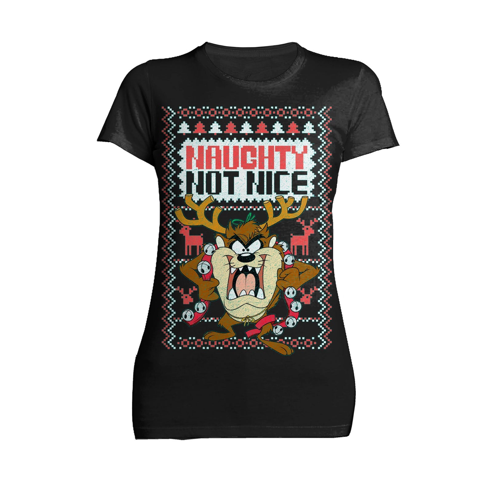 Looney Tunes Tasmanian Devil Xmas Naughty Official Women's T-Shirt