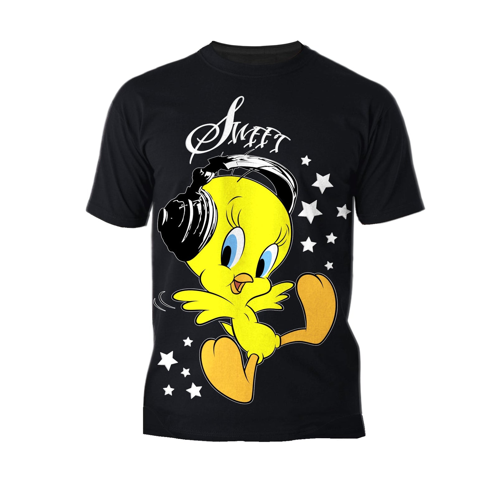 Looney Tunes Tweety Headphones Official Men' T-Shirt