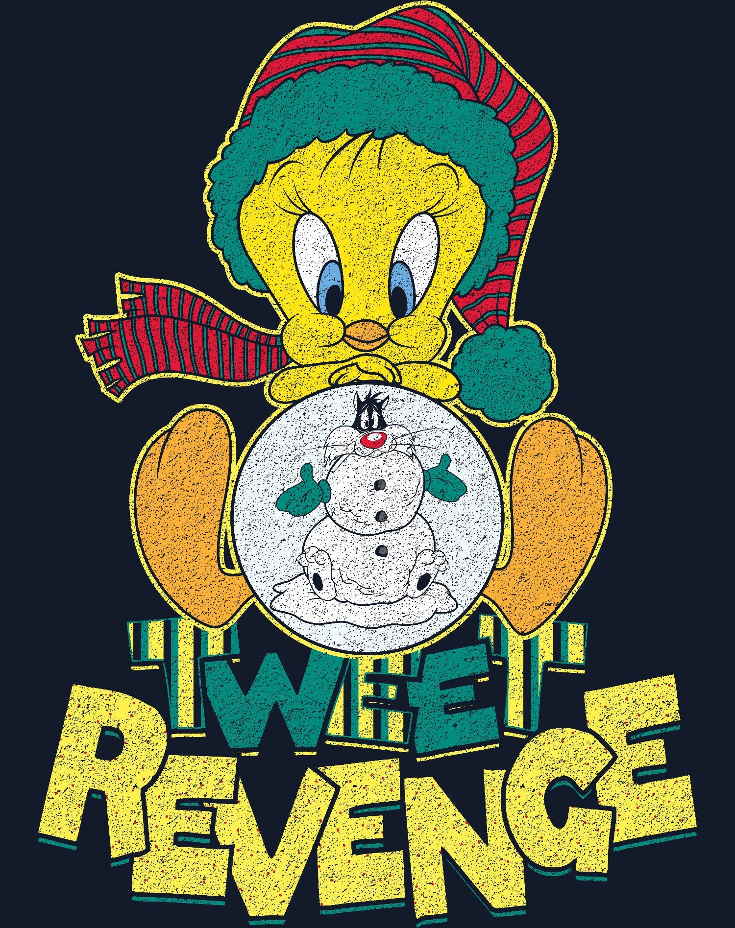 Looney Tunes Tweety Pie Xmas Revenge Official Men's T-Shirt