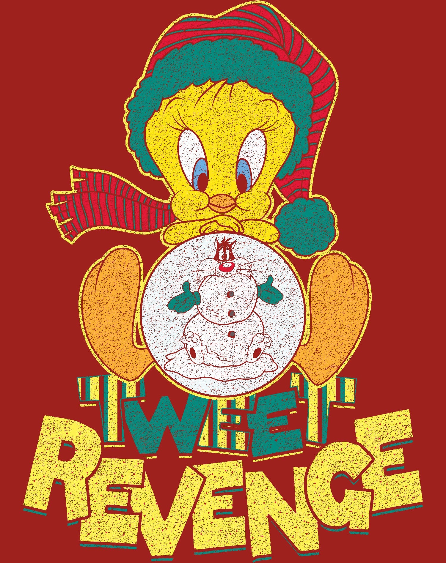 Looney Tunes Tweety Pie Xmas Revenge Official Men's T-Shirt