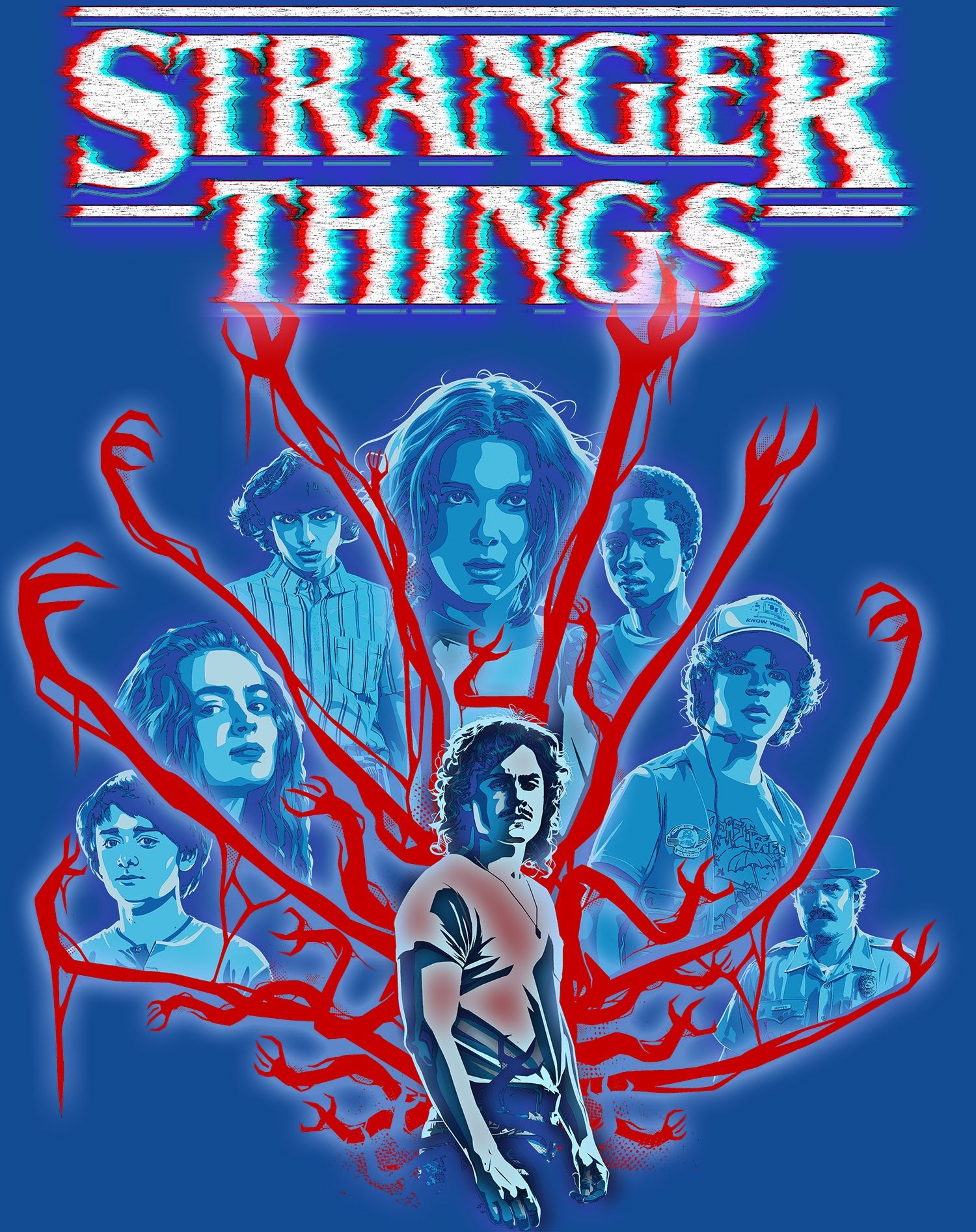 Stranger Things Vines Poster Hive Glitch Men's T-Shirt