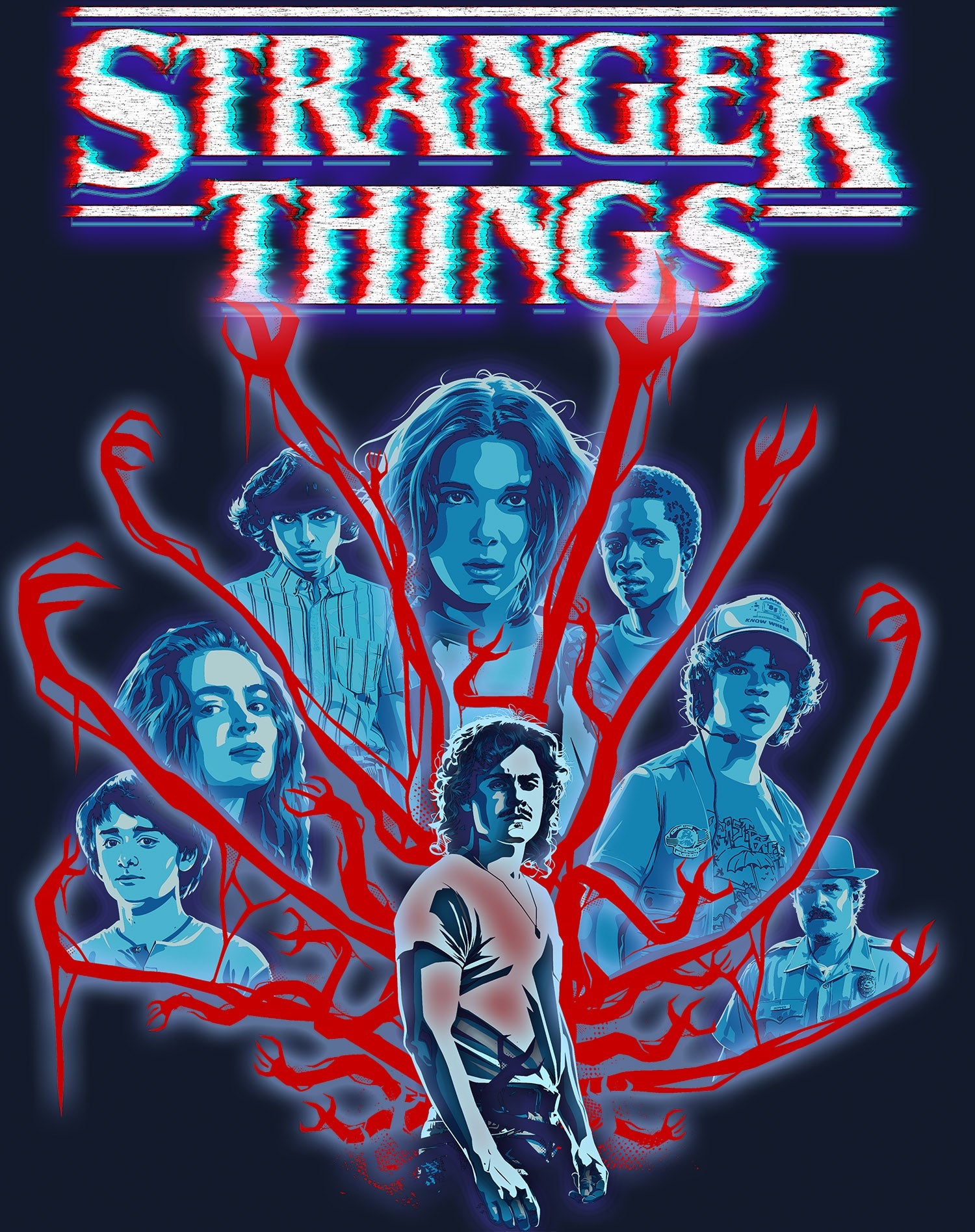 Stranger Things Vines Poster Hive Glitch Official Women's T-Shirt