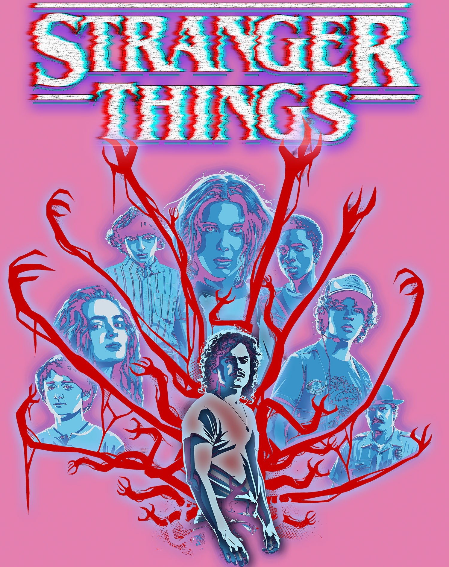 Stranger Things Vines Poster Hive Glitch Official Women's T-Shirt