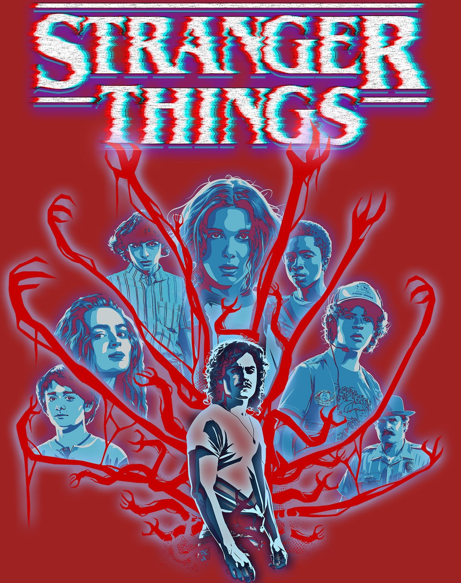 Stranger Things Vines Poster Hive Glitch Sweatshirt