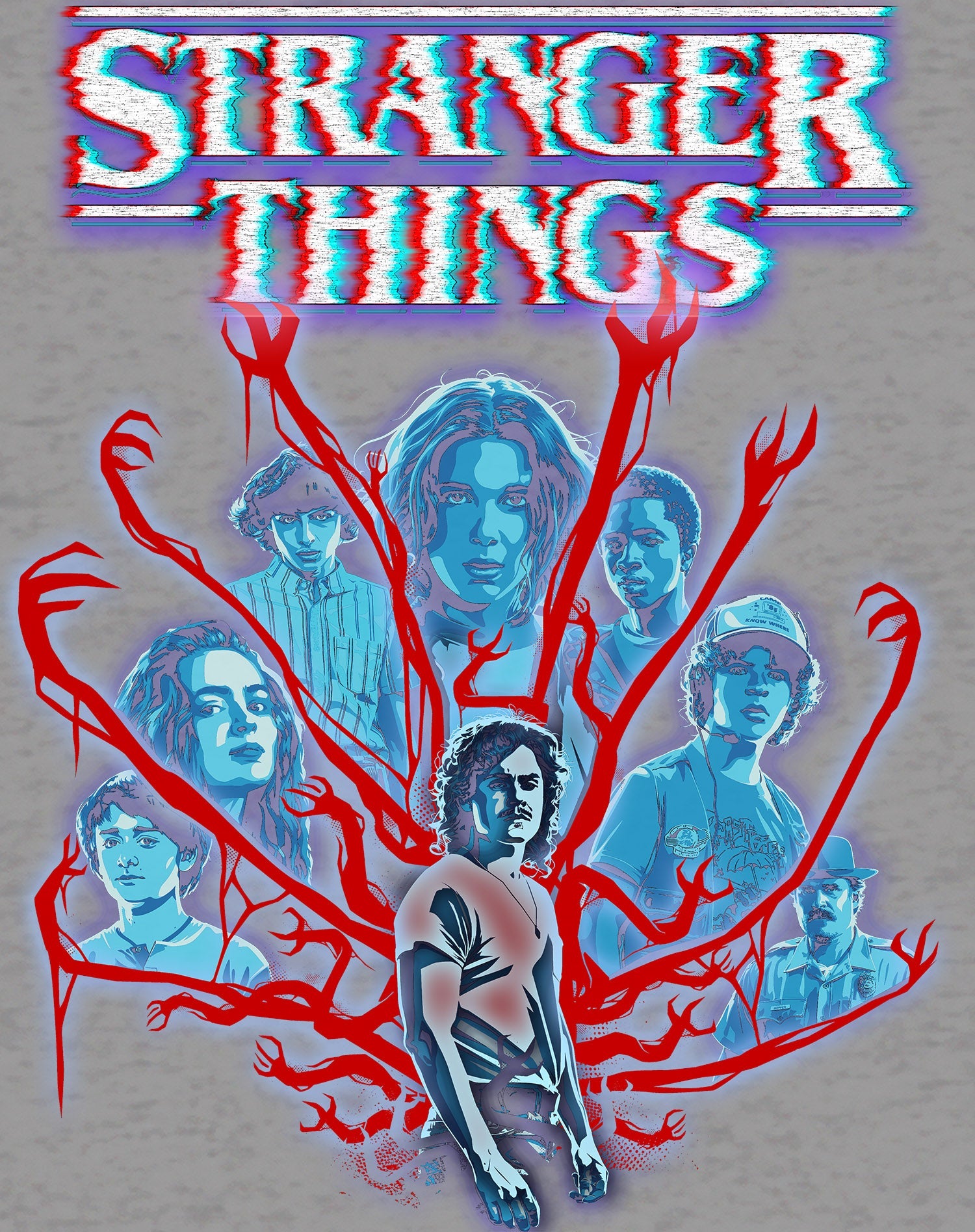 Stranger Things Vines Poster Hive Glitch Sweatshirt