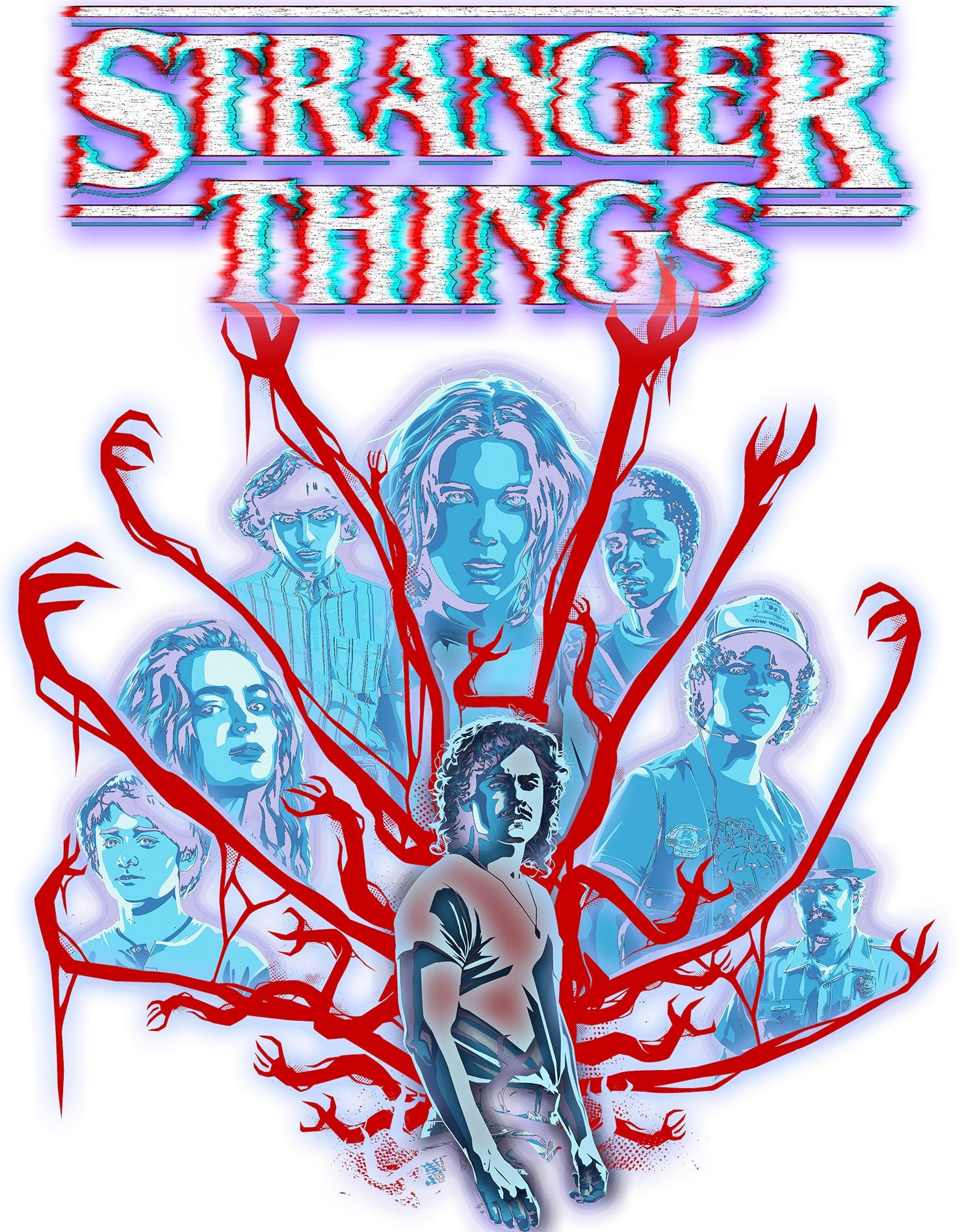 Stranger Things Vines Poster Hive Glitch Official Women's T-Shirt