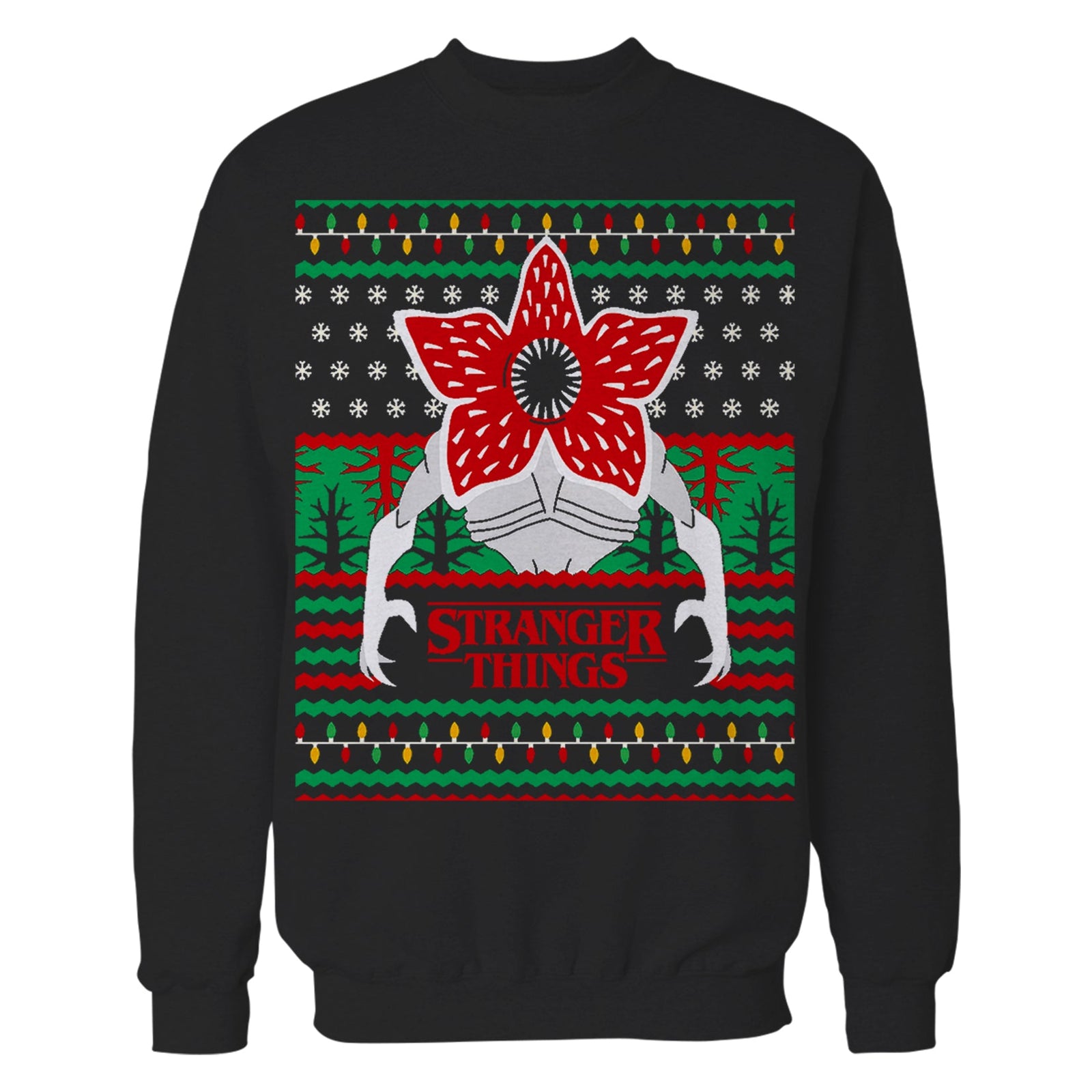 Stranger Things Xmas Demogorgon Lights Sweatshirt