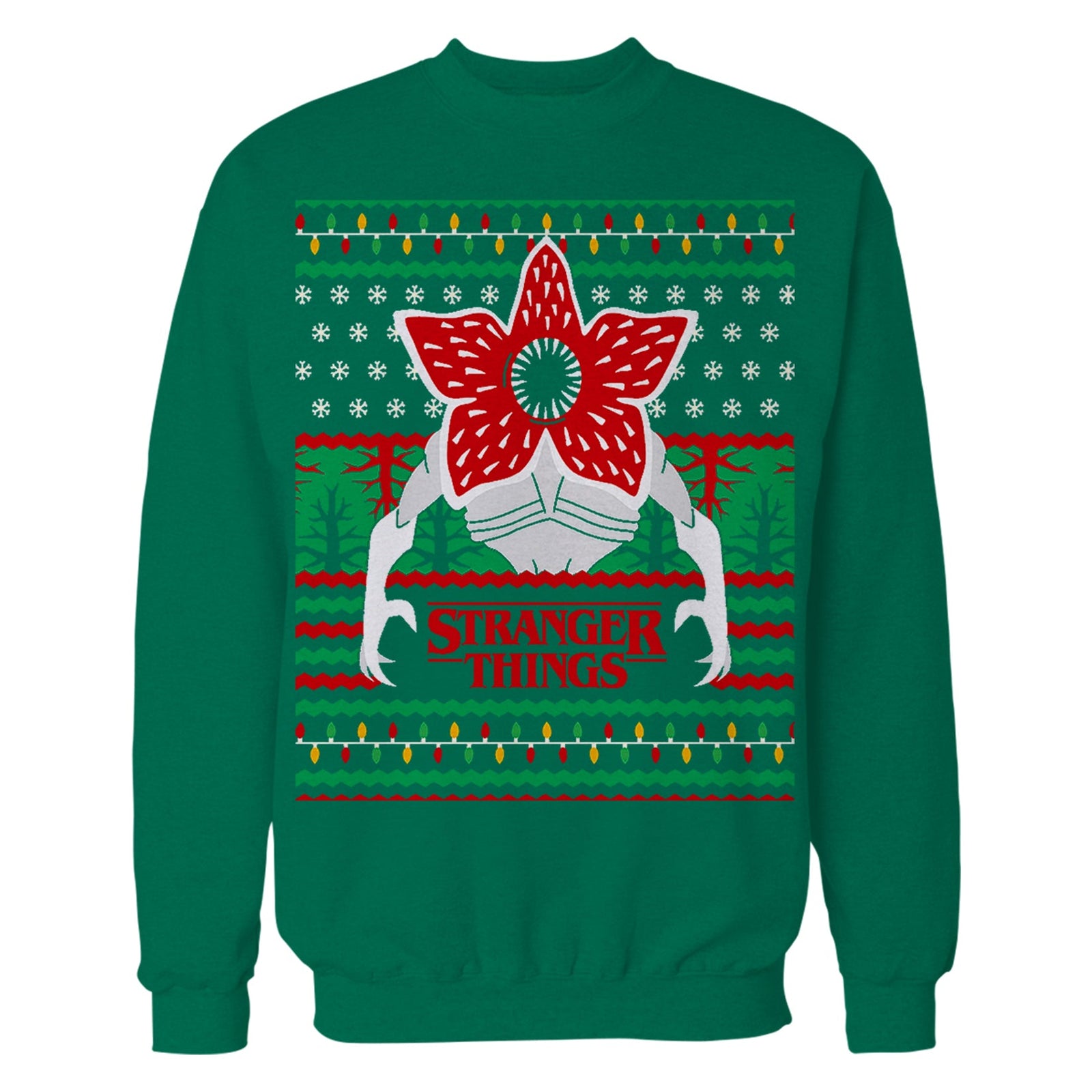 Stranger Things Xmas Demogorgon Lights Sweatshirt