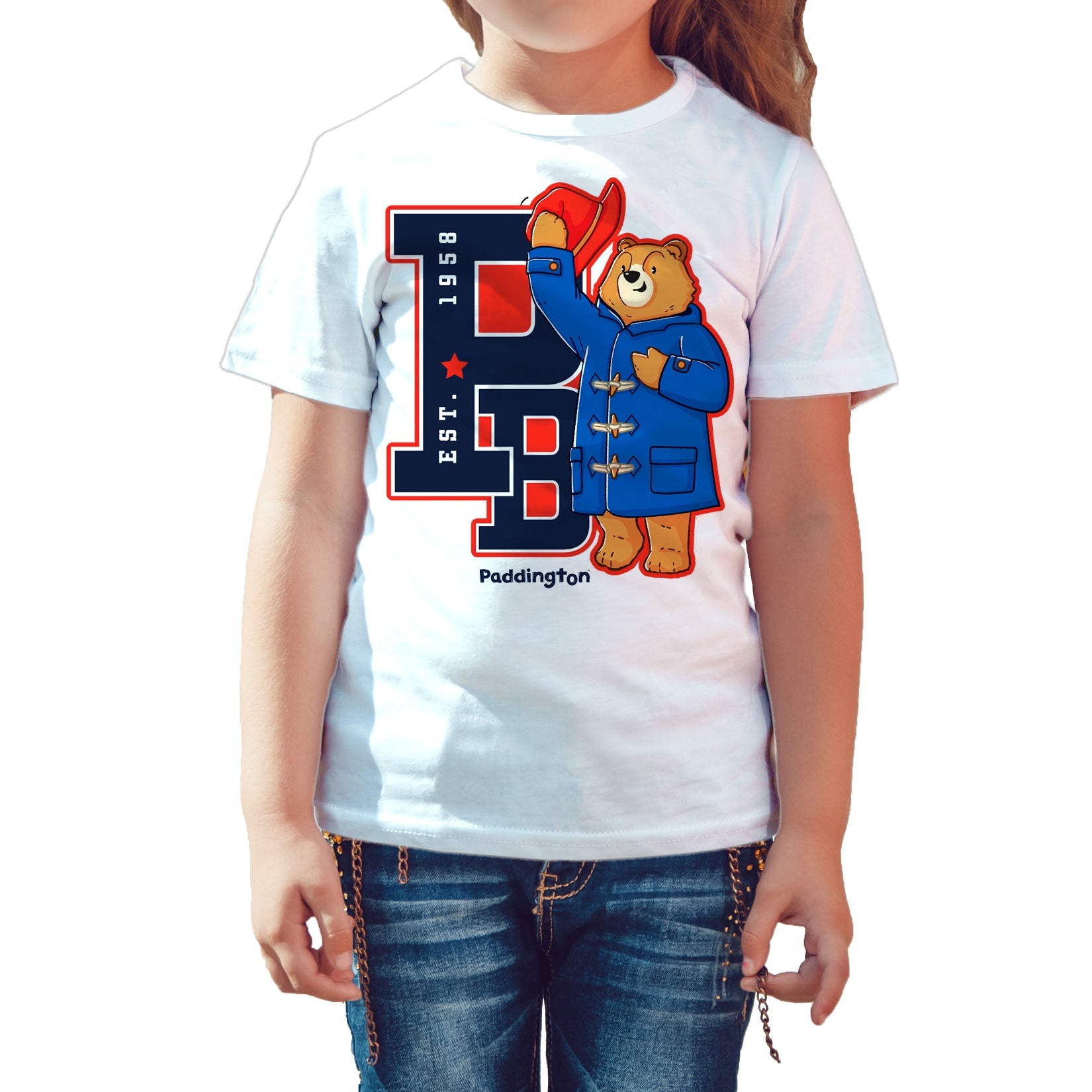 Paddington Bear Collegiate Splash Team Varsity Official Kid's T-shirt