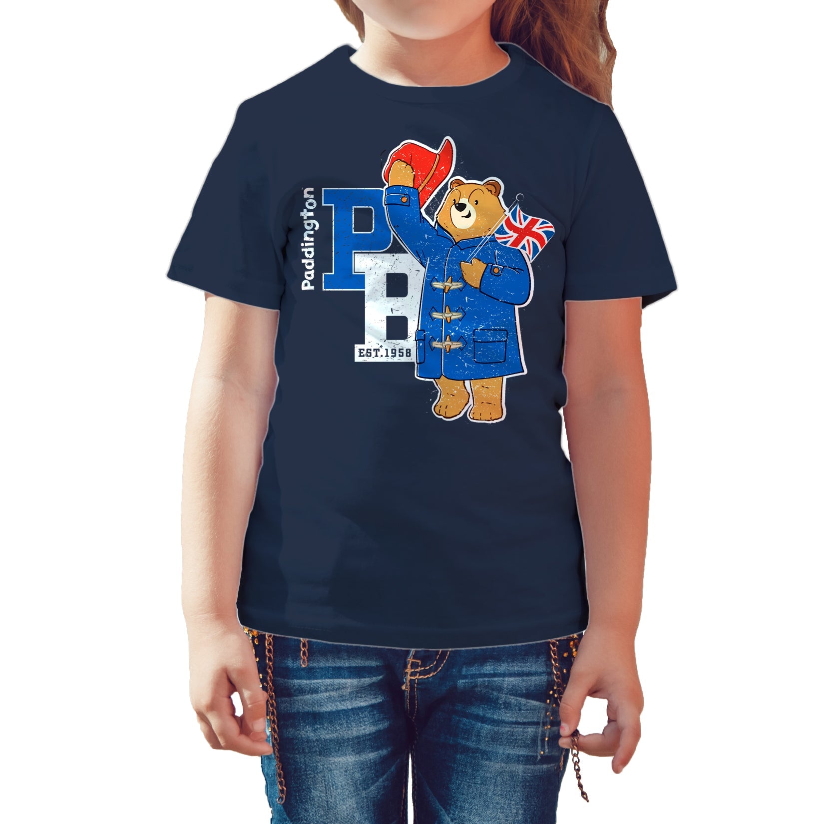 Paddington Bear Collegiate Splash Team Vintage Official Kid's T-shirt