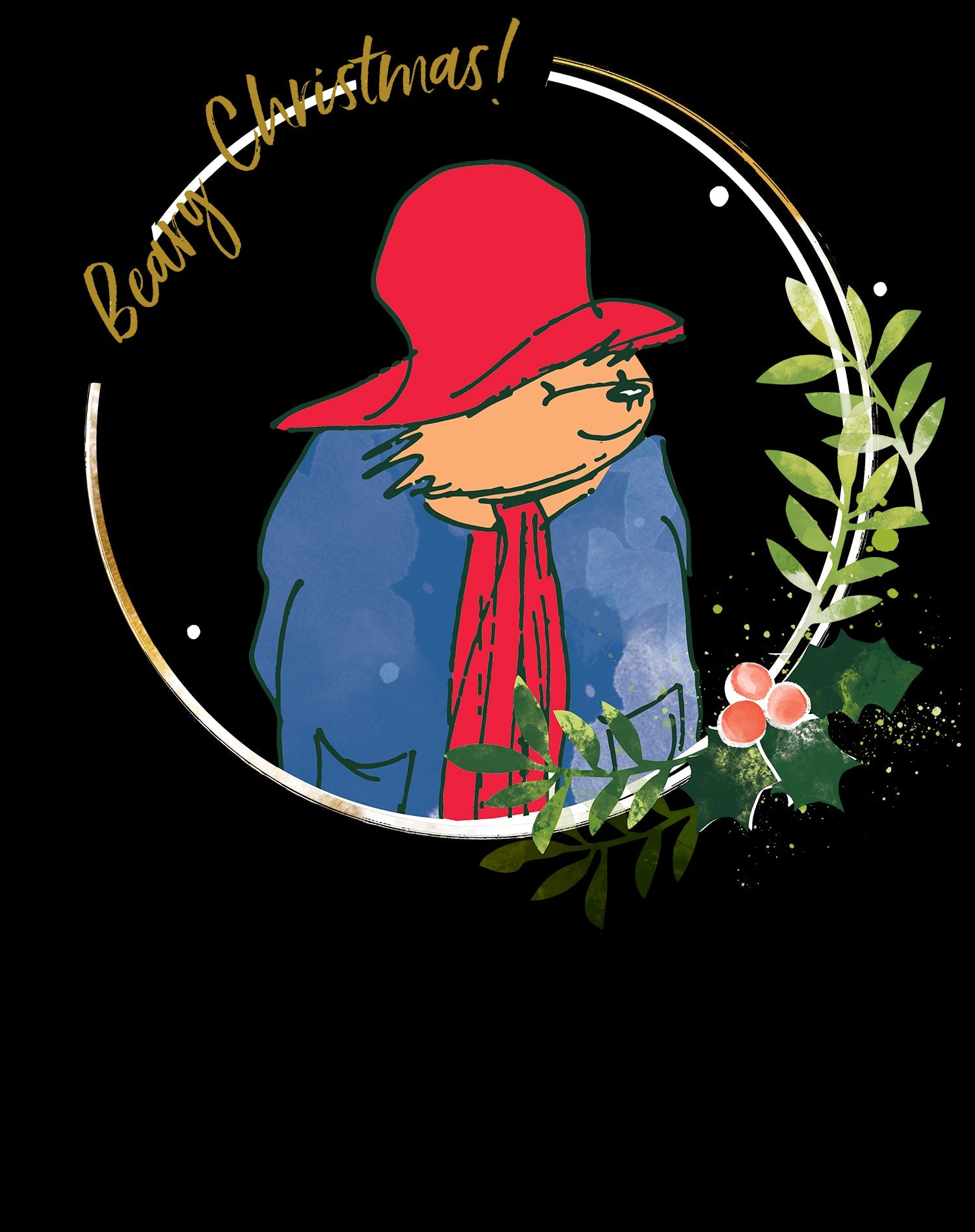 Paddington Bear Xmas Beary Christmas Merry Mistletoe Meme Kids T-Shirt