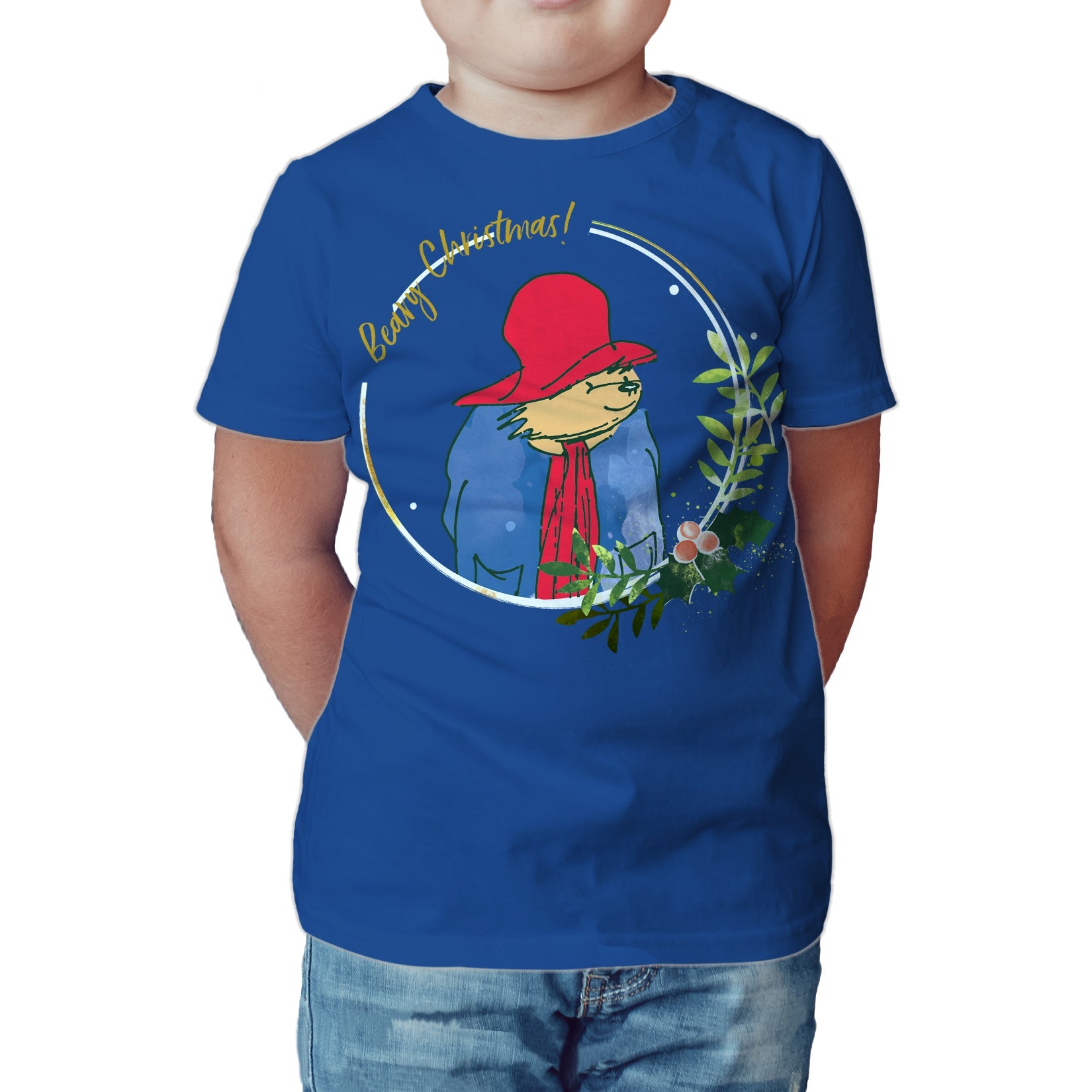 Paddington Bear Xmas Beary Christmas Merry Mistletoe Meme Kids T-Shirt