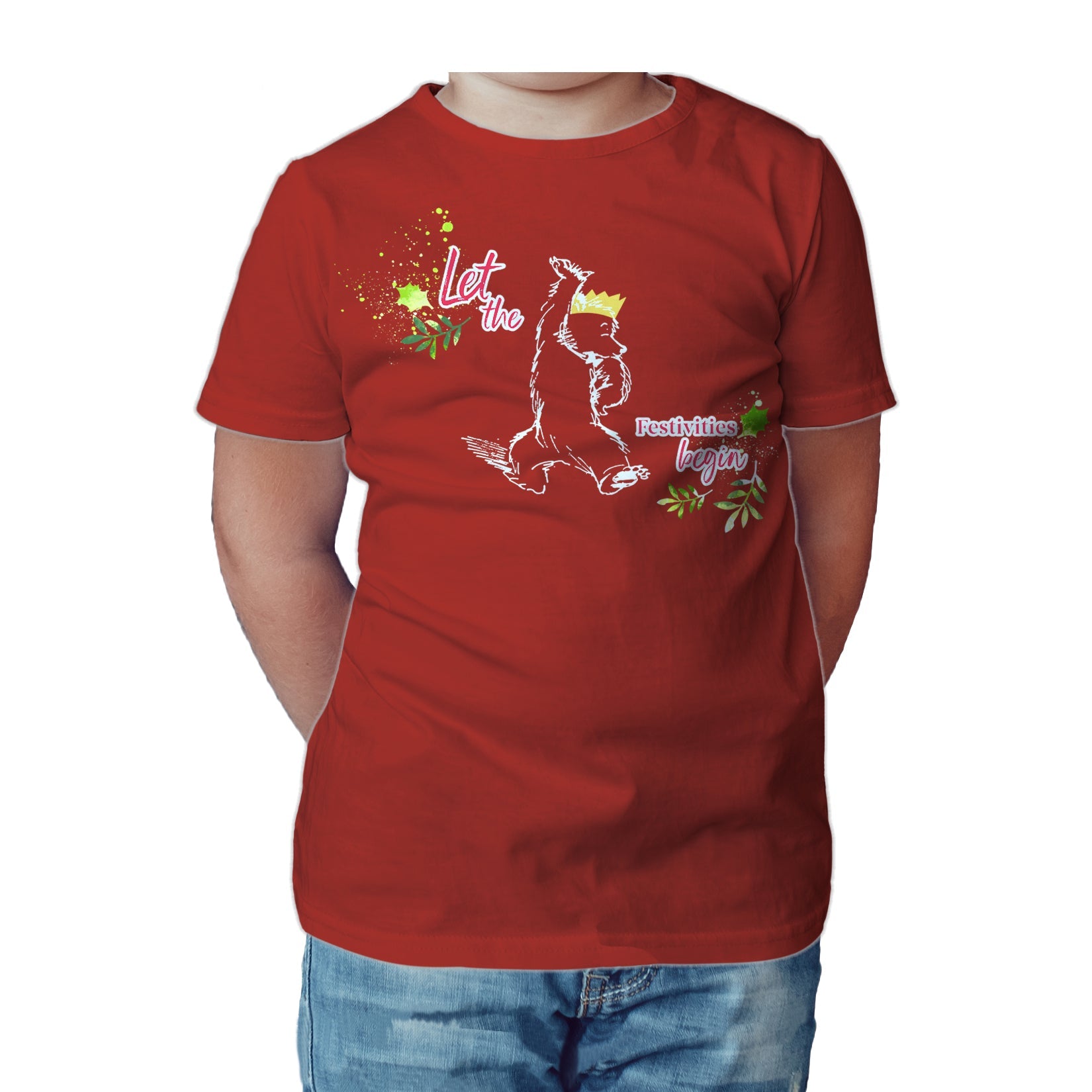 Paddington Bear Xmas Festivities Holly Berry Crown Christmas Kids T-Shirt