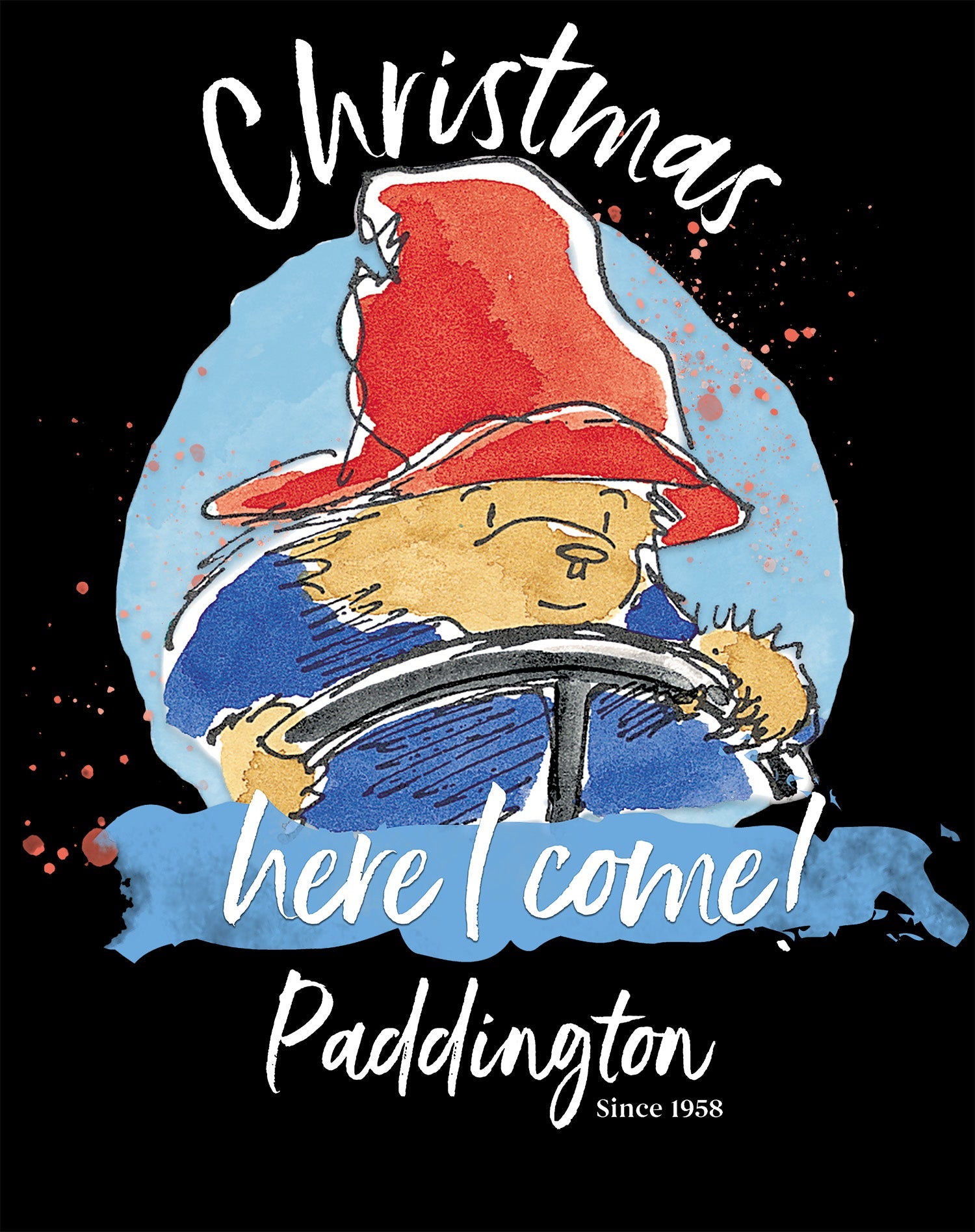 Paddington Bear Xmas Here I Come Driving Home Amor Christmas Kids T-Shirt