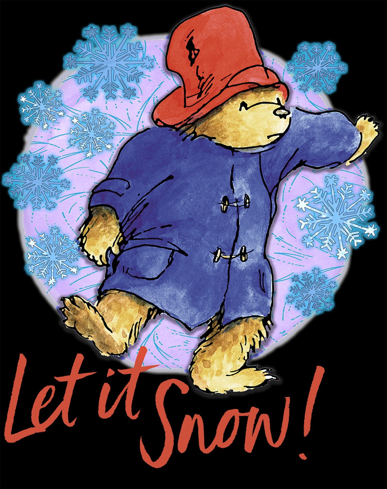 Paddington Bear Xmas Let it Snow Amor Snowflake Christmas Kids T-Shirt