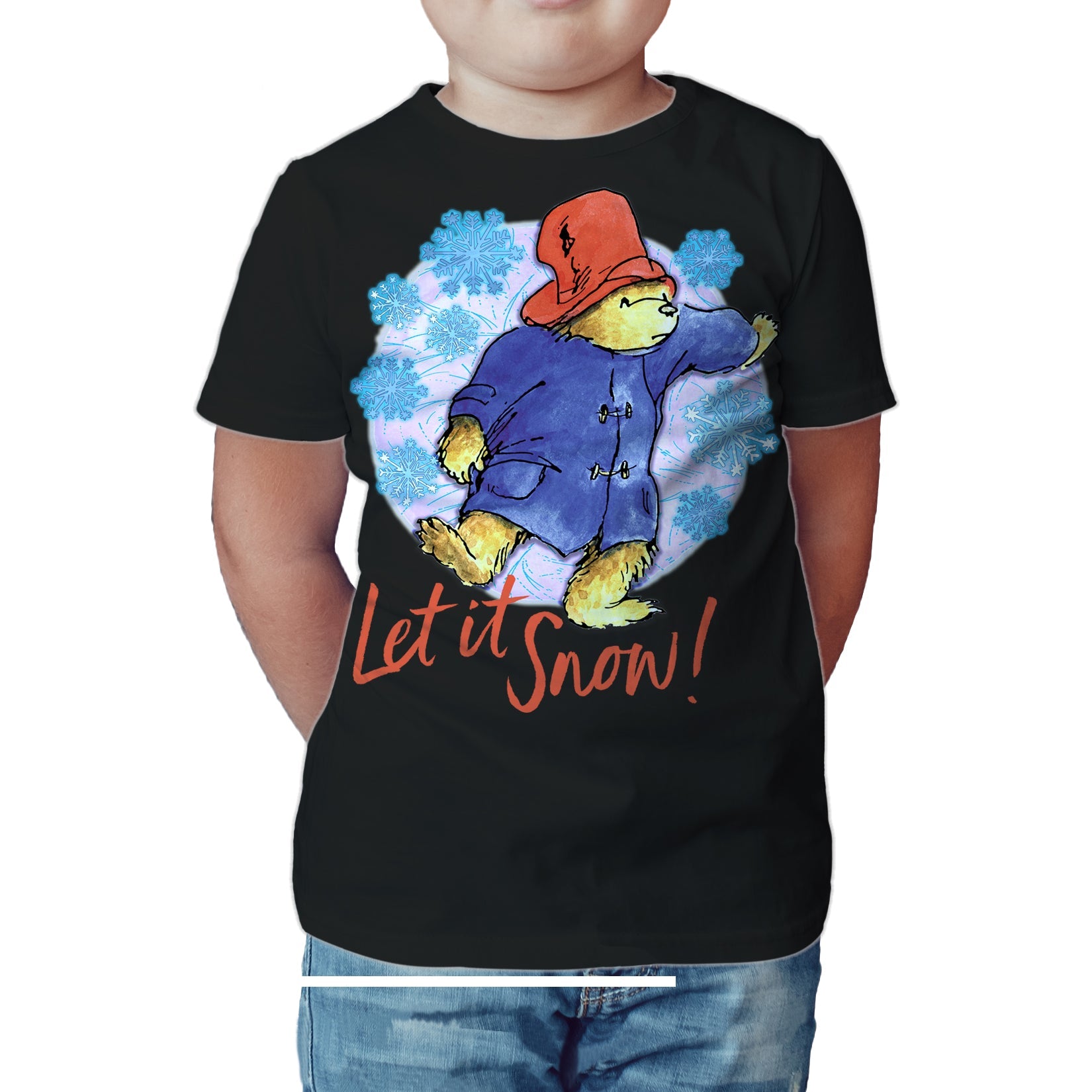 Paddington Bear Xmas Let it Snow Amor Snowflake Christmas Kids T-Shirt