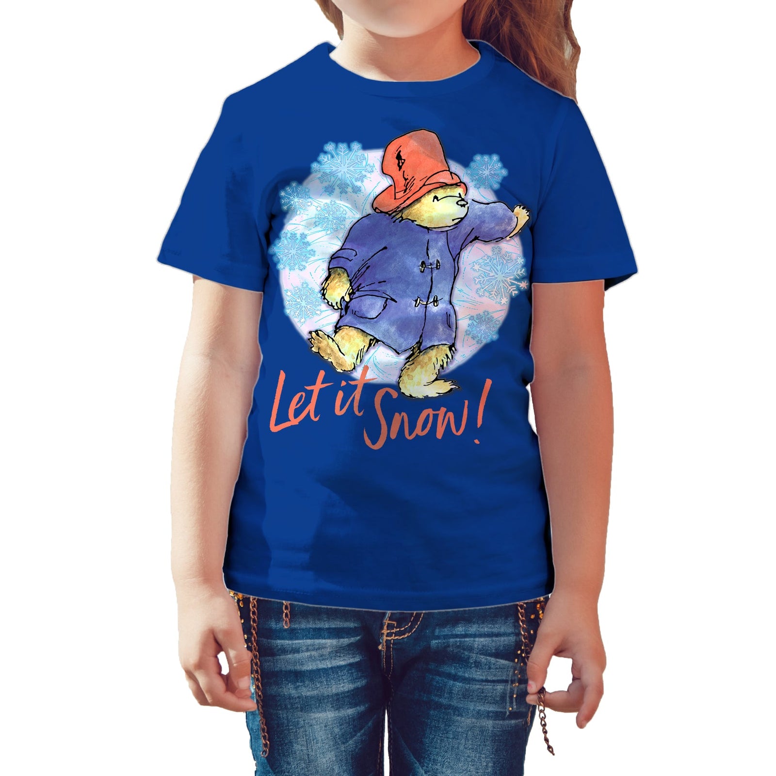 Paddington Bear Xmas Let it Snow Amor Snowflake Christmas Kids T-Shirt