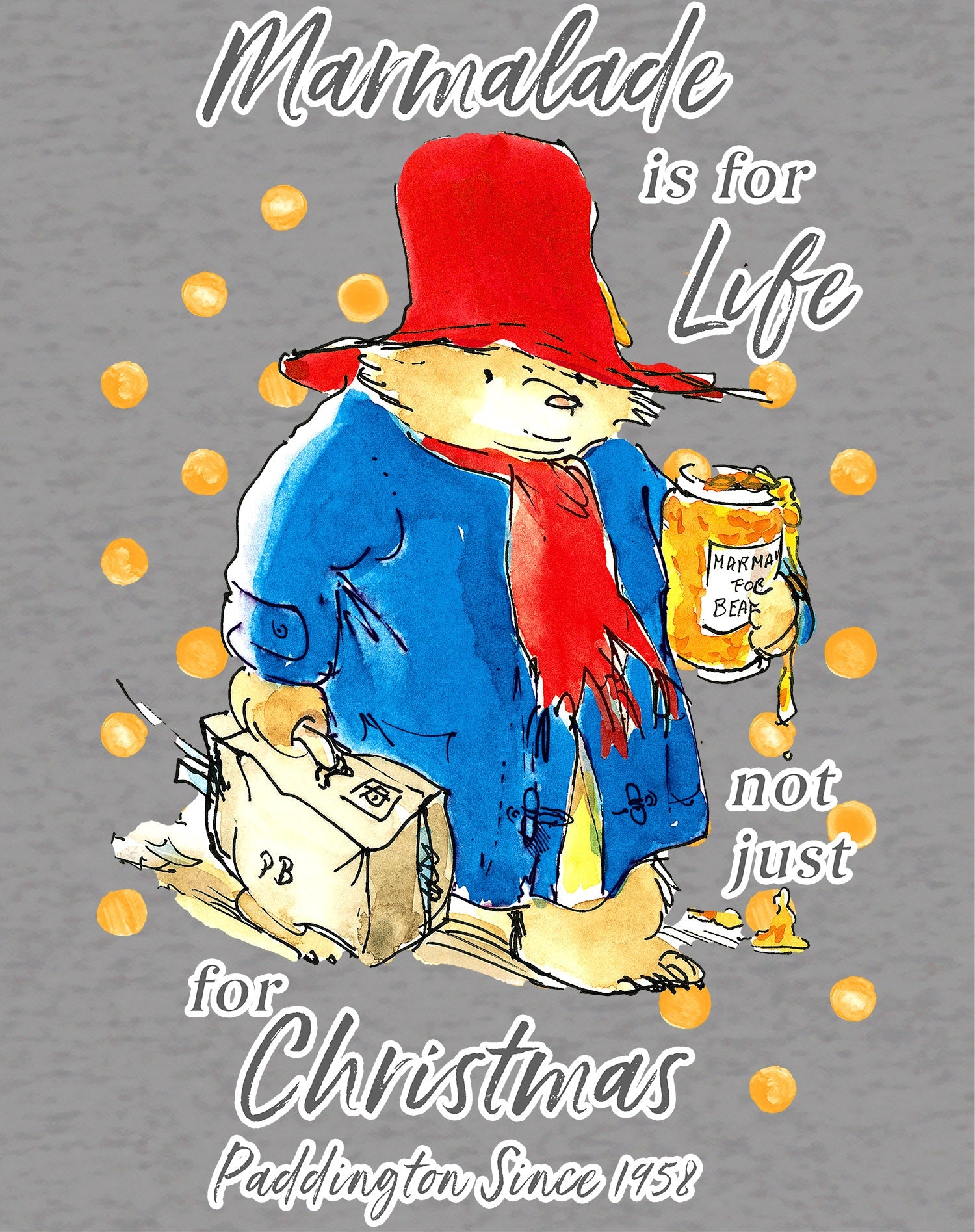 Paddington Bear Xmas Marmalade For Life Cute Merry Christmas Kids T-Shirt