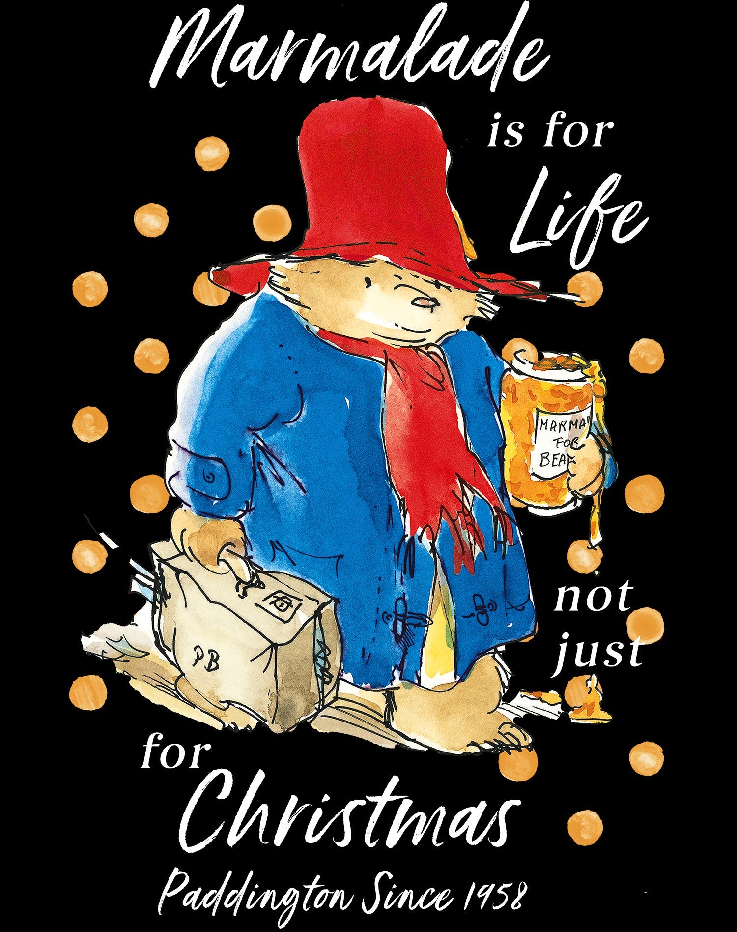 Paddington Bear Xmas Marmalade For Life Cute Merry Christmas Kids T-Shirt