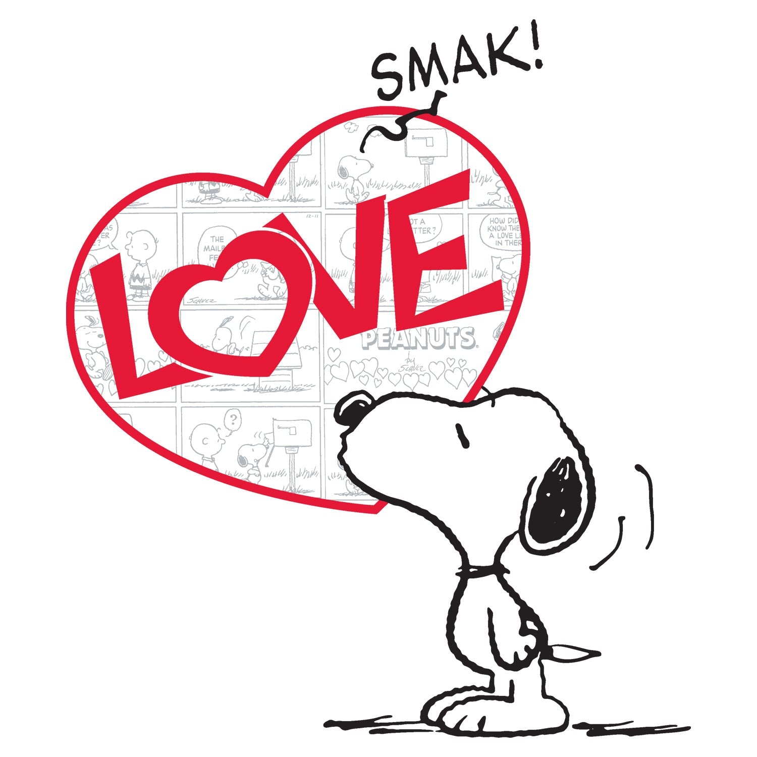 US Peanuts Snoopy Comic Love Smak Official Men's T-shirt