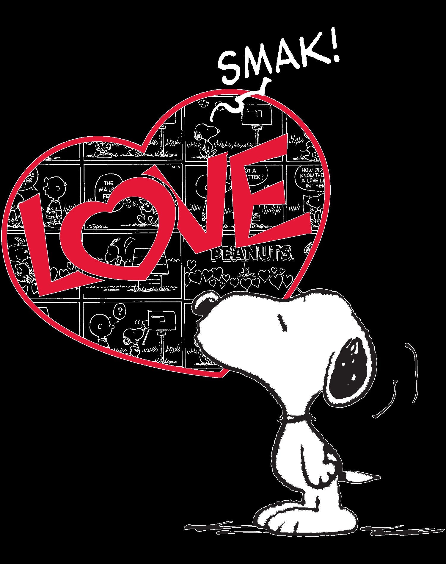 US Peanuts Snoopy Comic Love Smak Official Men's T-shirt