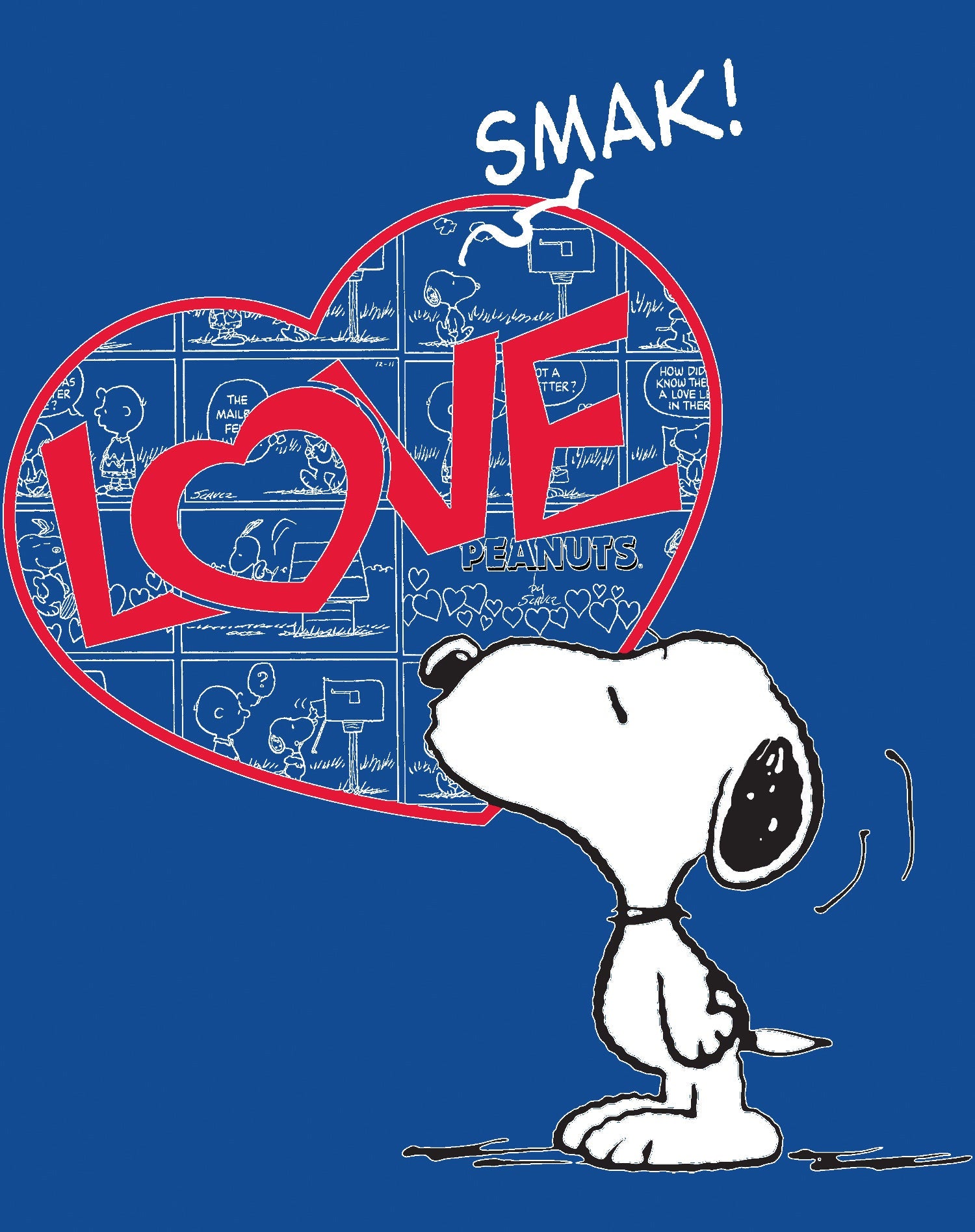 US Peanuts Snoopy Comic Love Smak Official Men's T-shirt