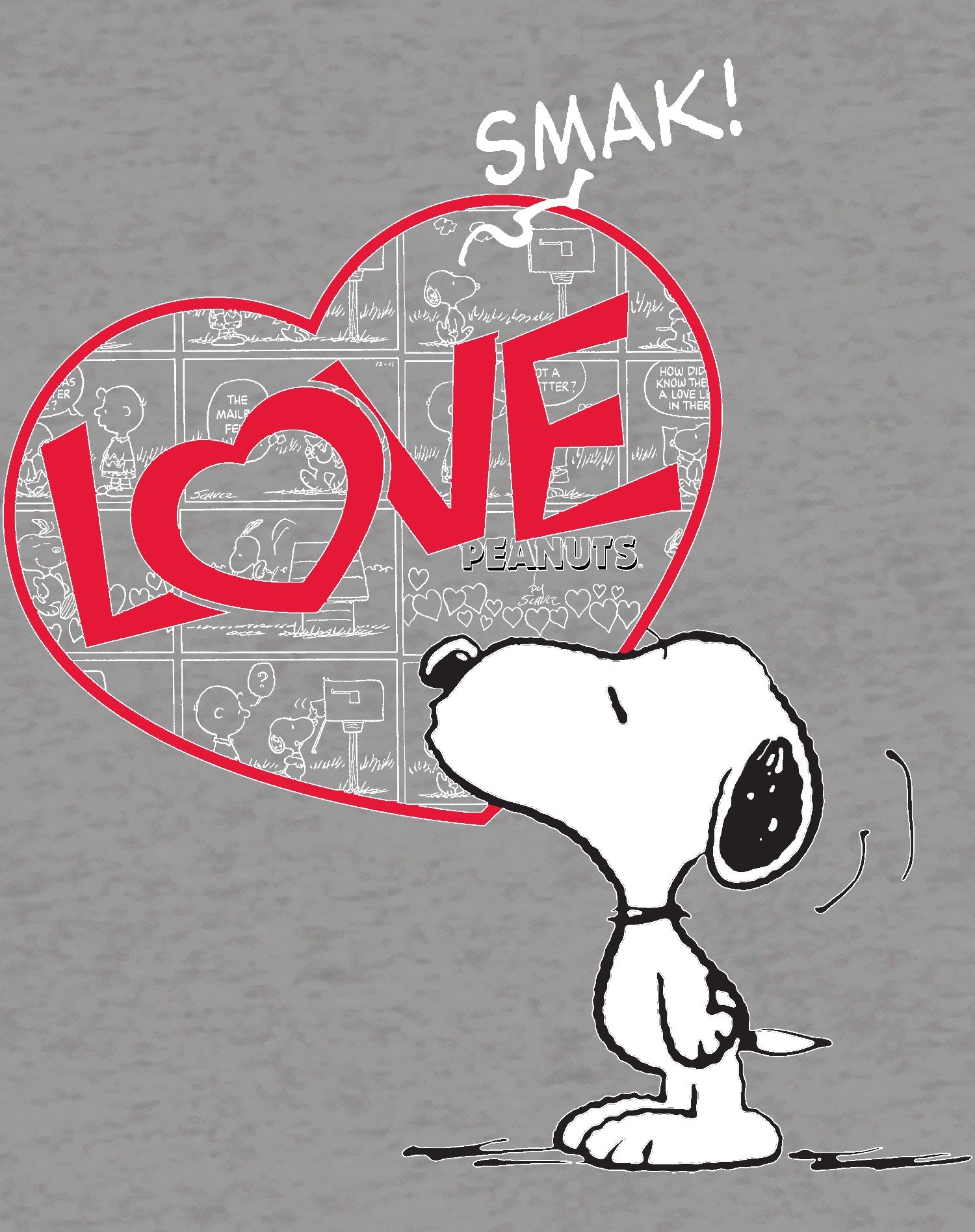 US Peanuts Snoopy Comic Love Smak Official Men's T-shirt