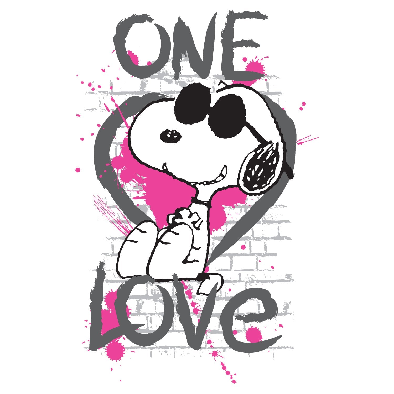 Peanuts Snoopy Graphic One Love Official Men's T-shirt