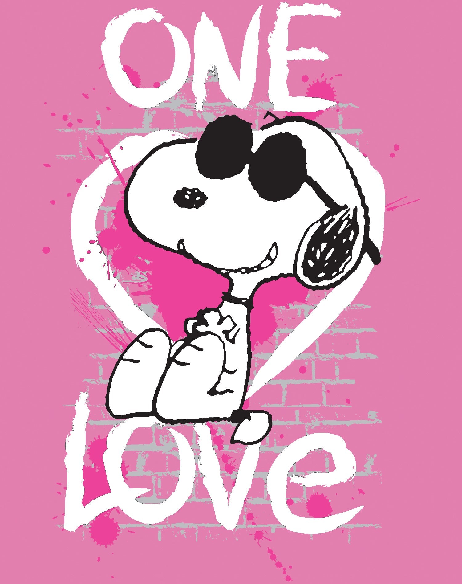 Peanuts Snoopy Graphic One Love Official Women's T-shirt