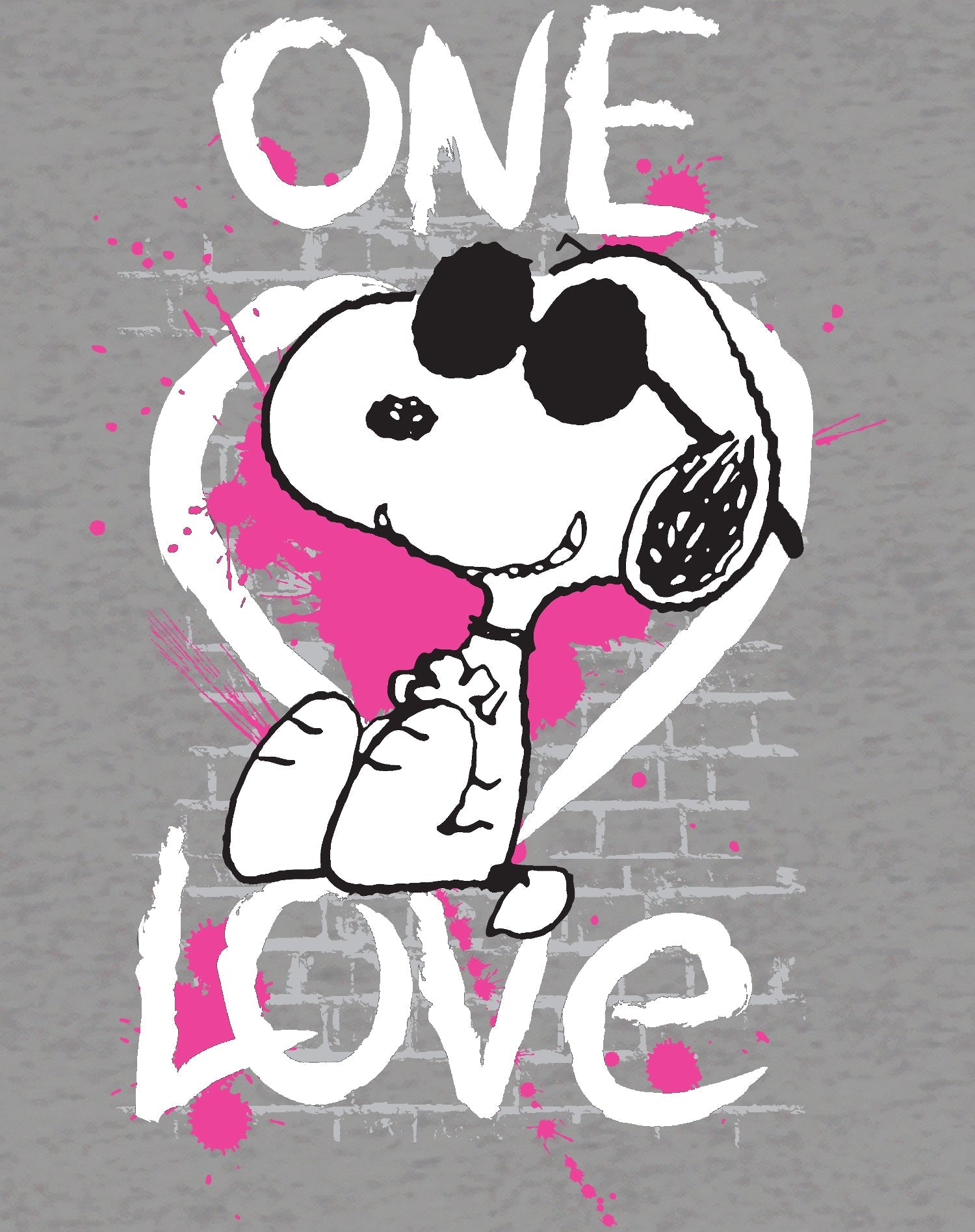 Peanuts Snoopy Graphic One Love Official Men's T-shirt