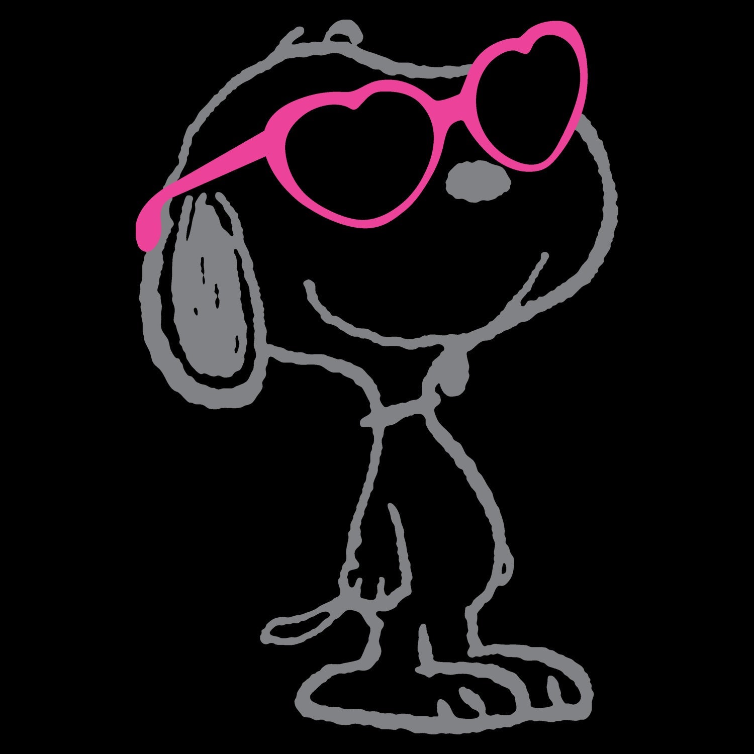 Peanuts Snoopy Heart Shades Official Men's T-shirt