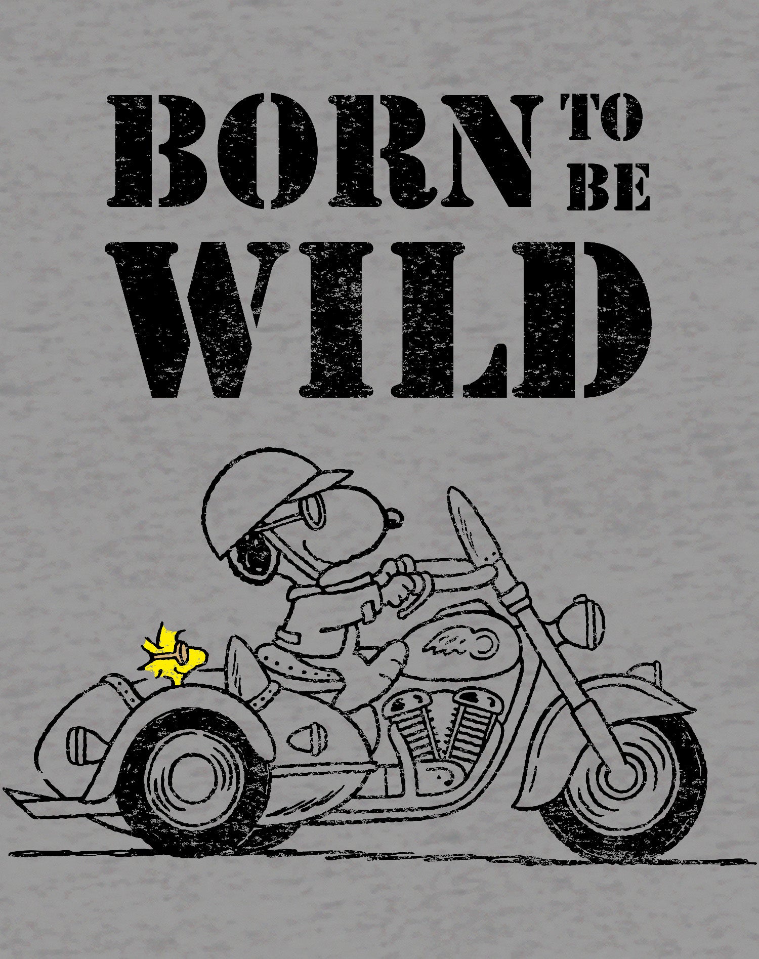 Peanuts Snoopy Sketch Born Wild Official Men's T-shirt