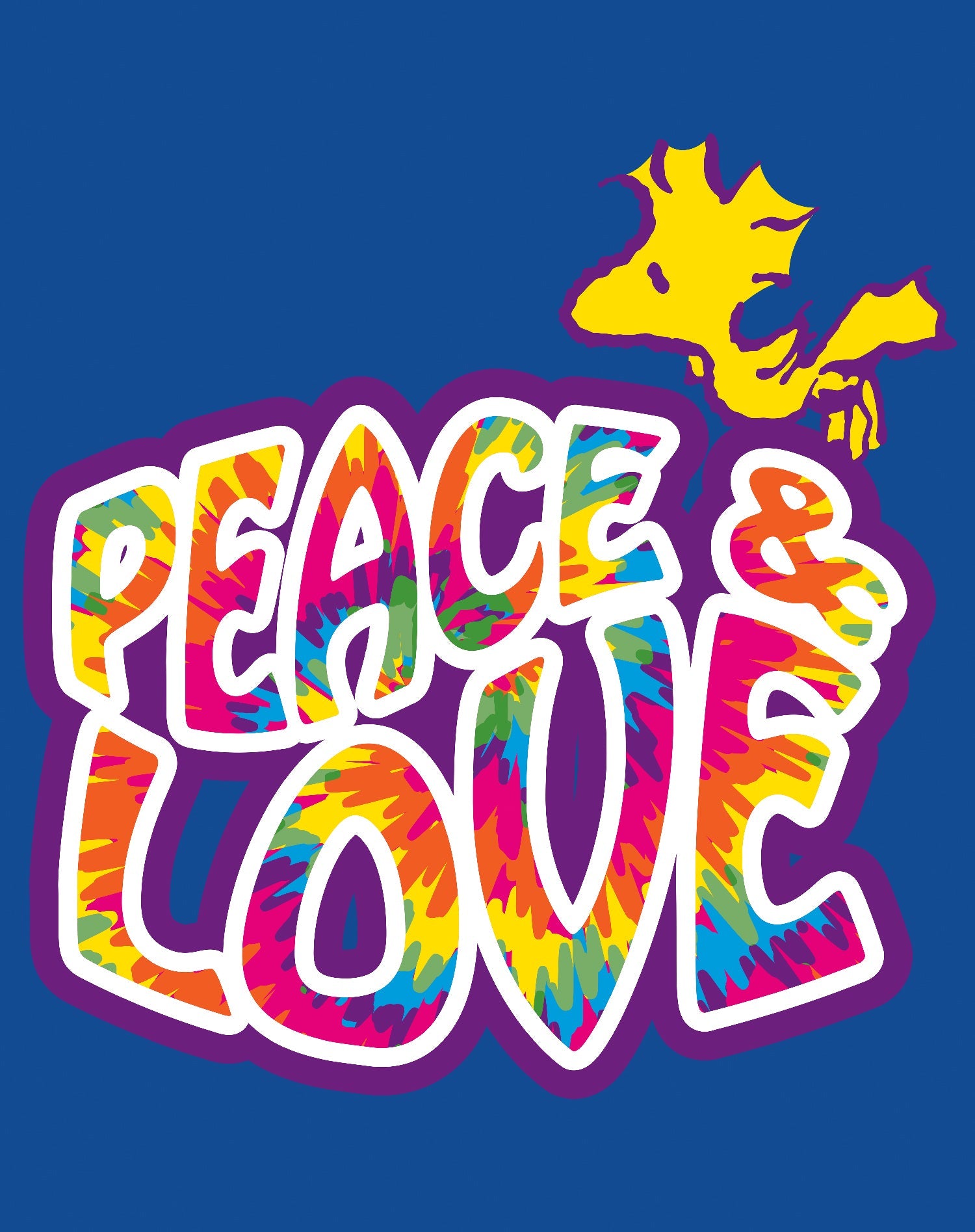 Peanuts Woodstock Peace Love Official Men's T-shirt