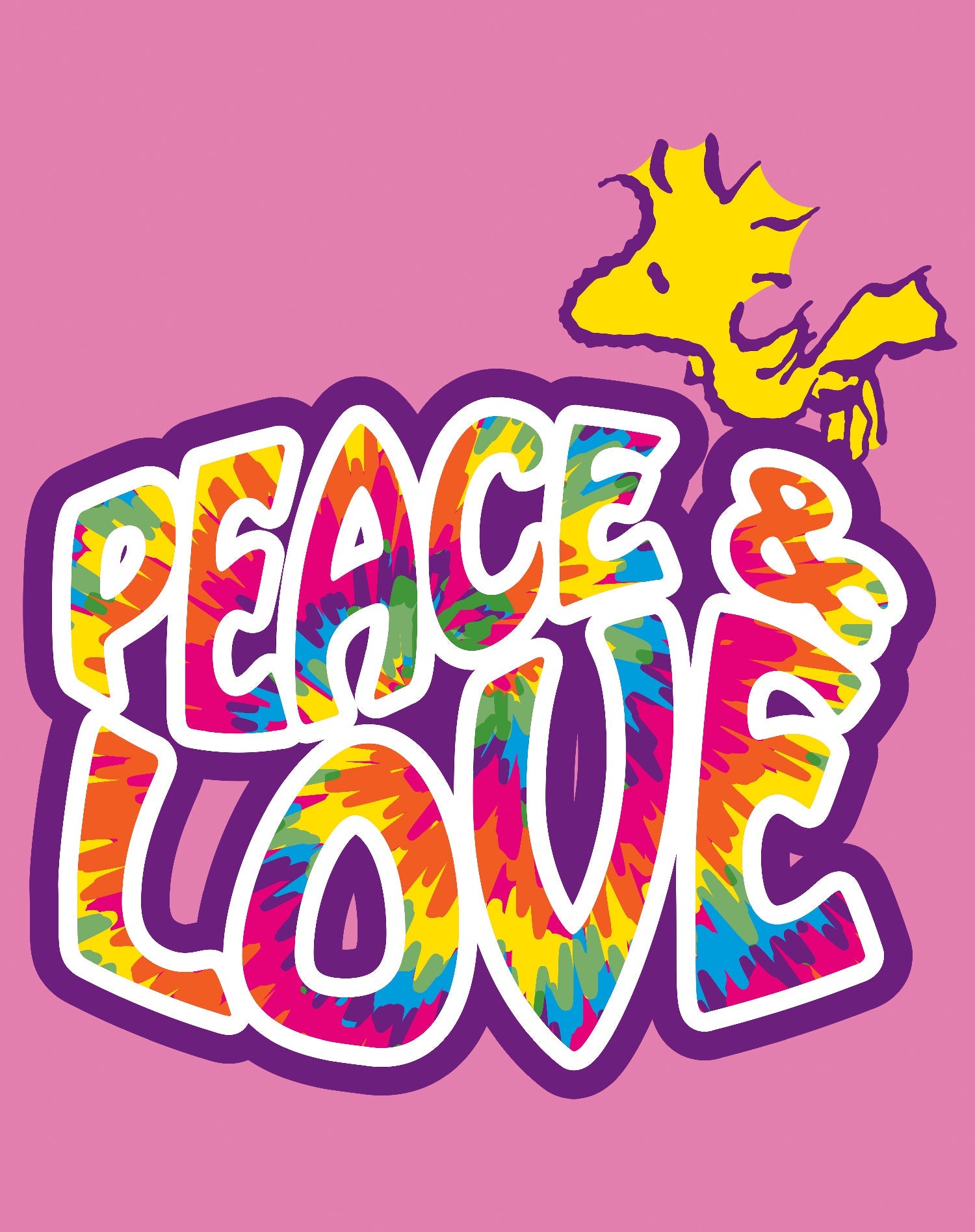 Peanuts Woodstock Peace Love Official Men's T-shirt