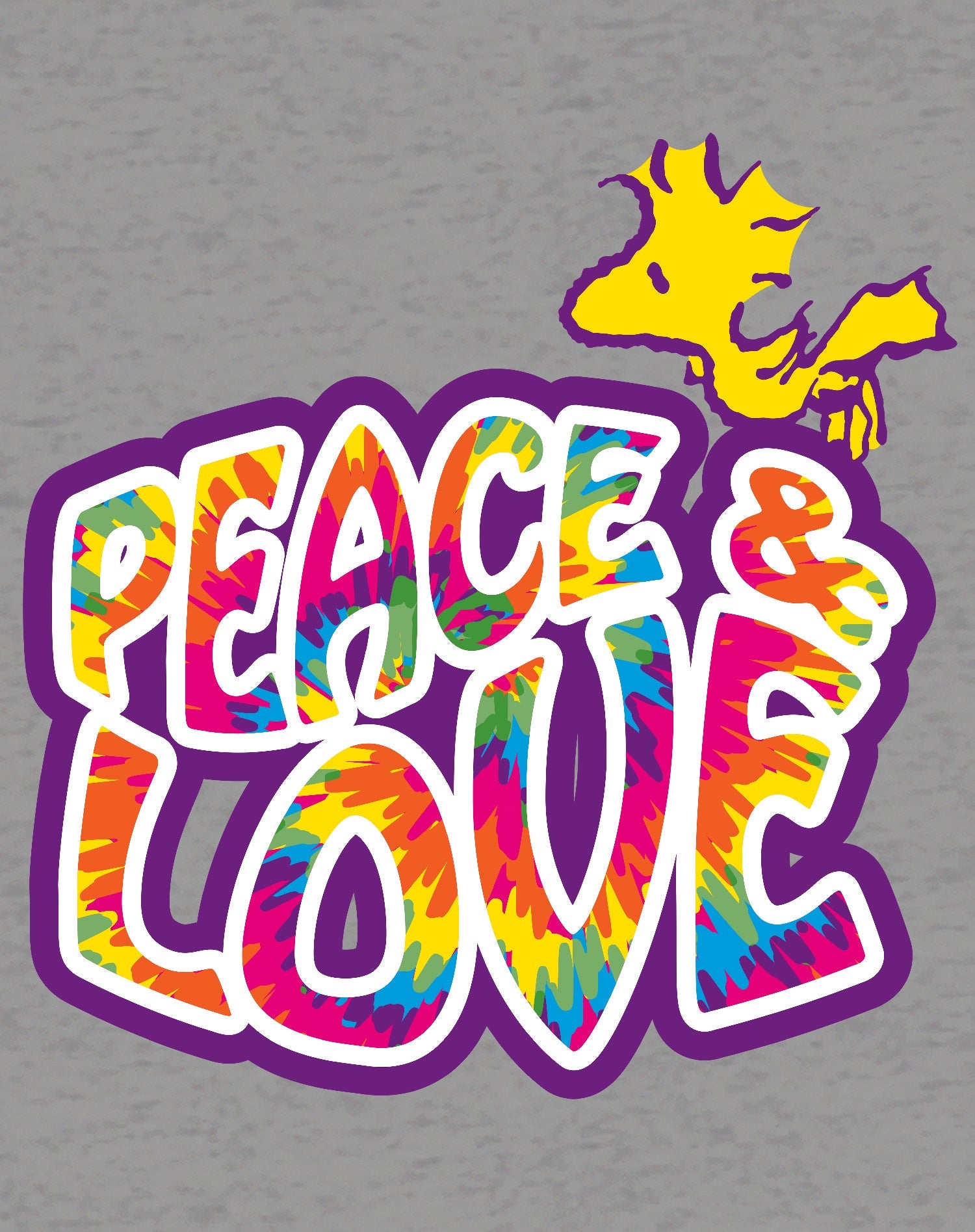 Peanuts Woodstock Peace Love Official Men's T-shirt