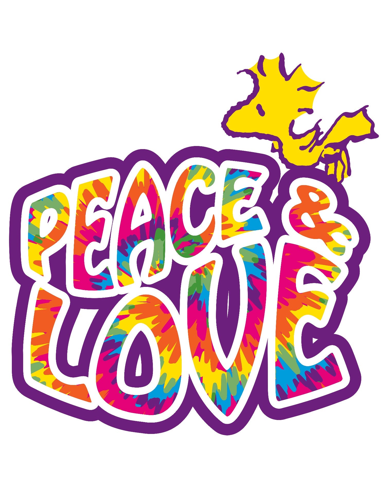 Peanuts Woodstock Peace Love Official Women's T-shirt