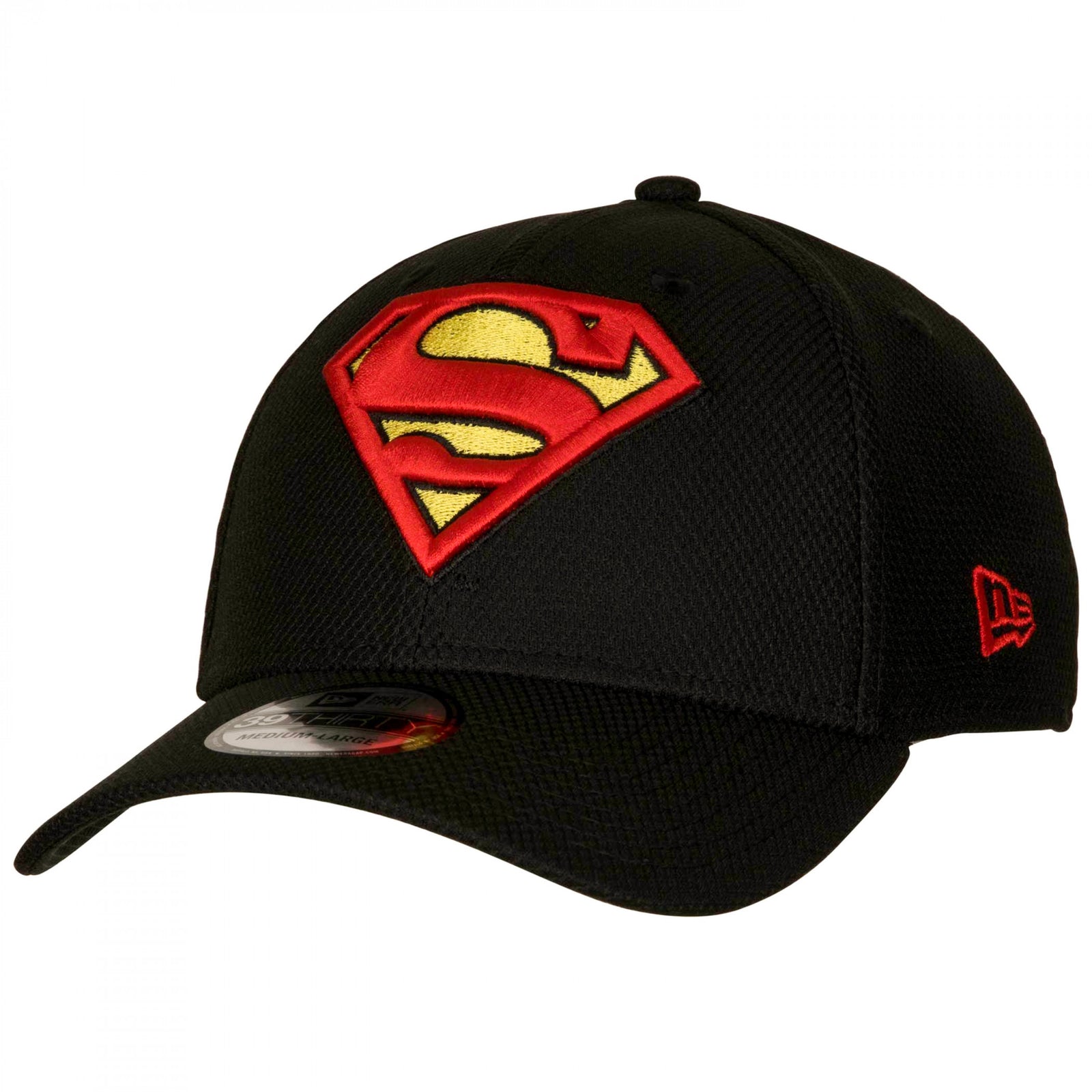 Superman Classic Logo Black Colorway New Era 39Thirty Fitted Hat