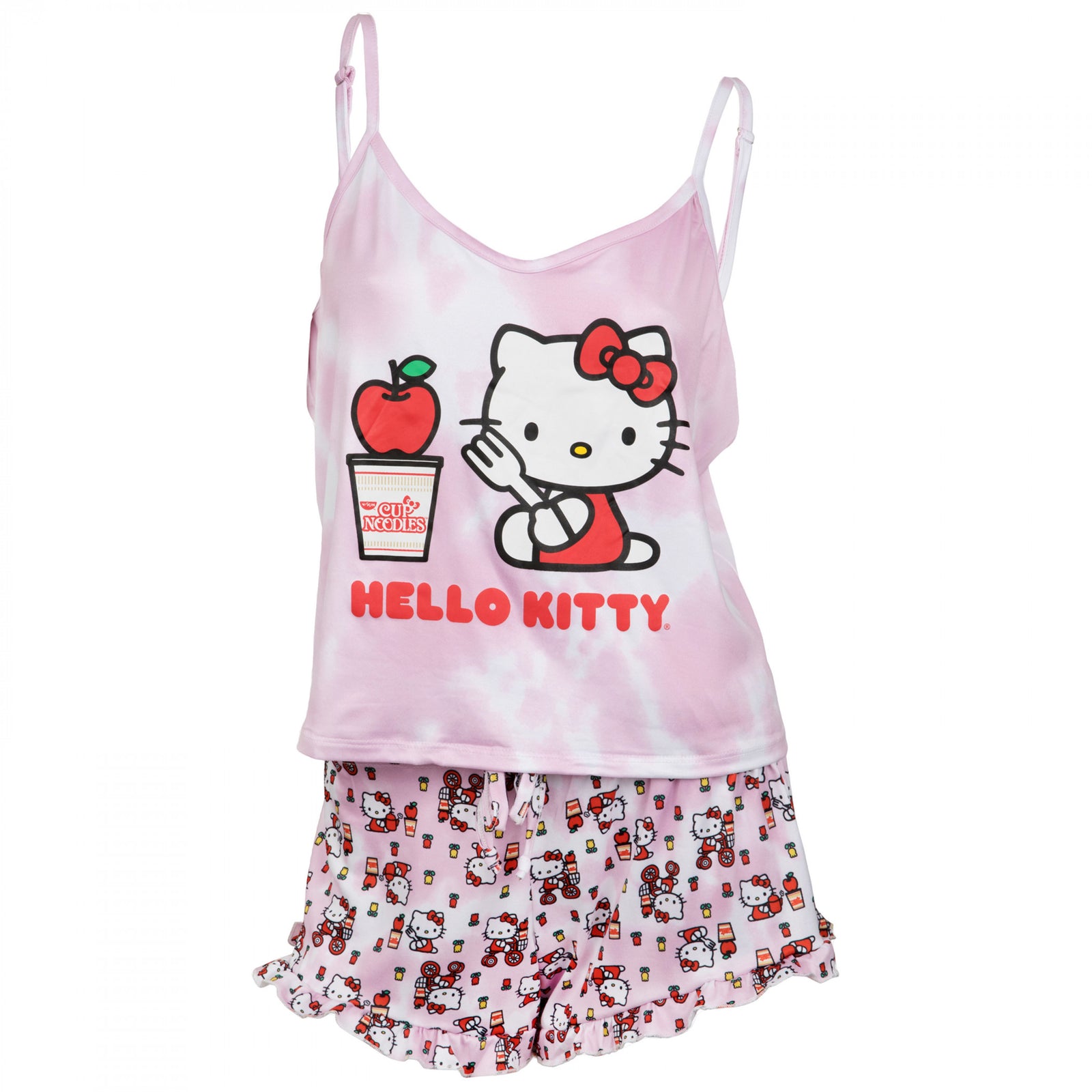 Hello Kitty Sanrio x Cup Noodles Apple Time Spaghetti Strap Lounge Set