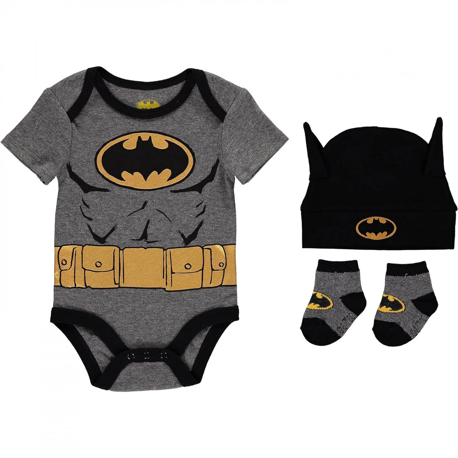 Batman Armor 3-Piece Bodysuit Cap and Socks Set