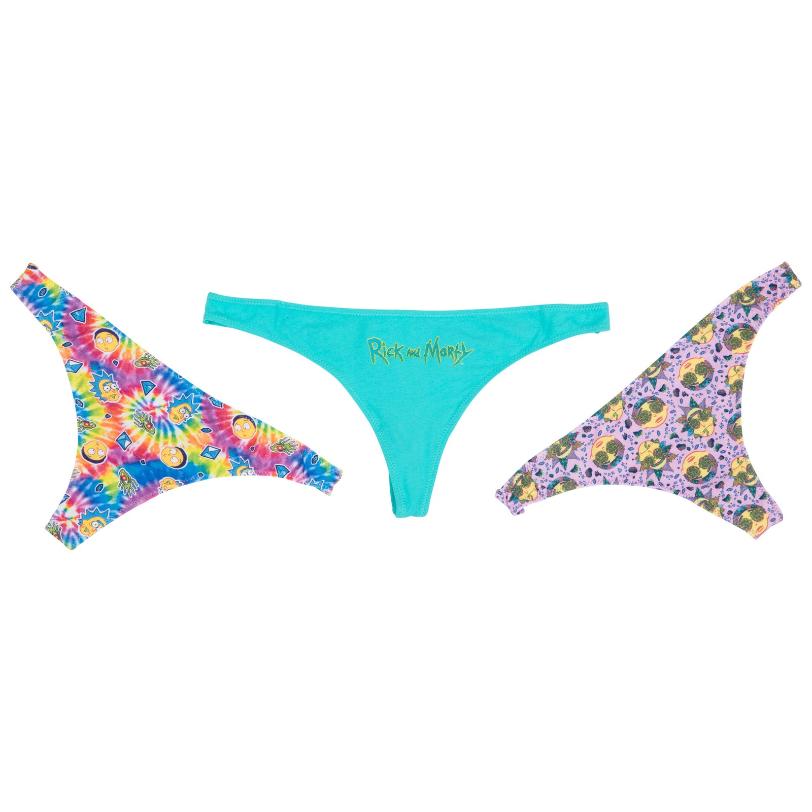 Rick and Morty Trippy 3-Pack Thong Set